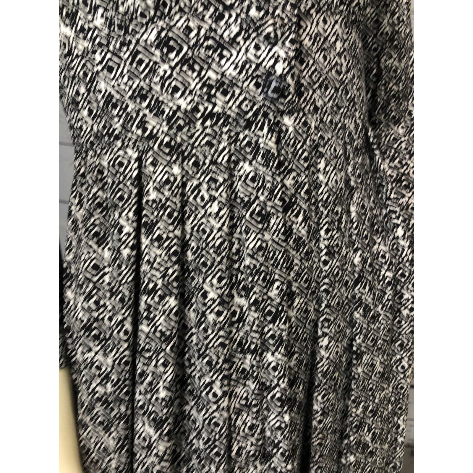 Vintage VTG Karin Stevens black & white patterned pleated dress 4 p Size S / US 4 / IT 40 - 5 Thumbnail