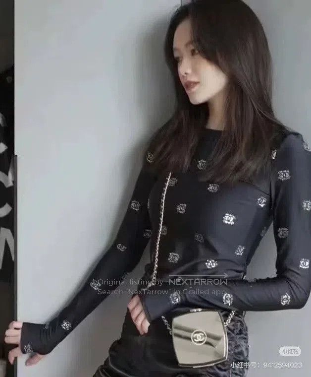 Chanel Chanel Black full logo full double C bottom long sleeves Size M / US 6-8 / IT 42-44 - 8 Thumbnail