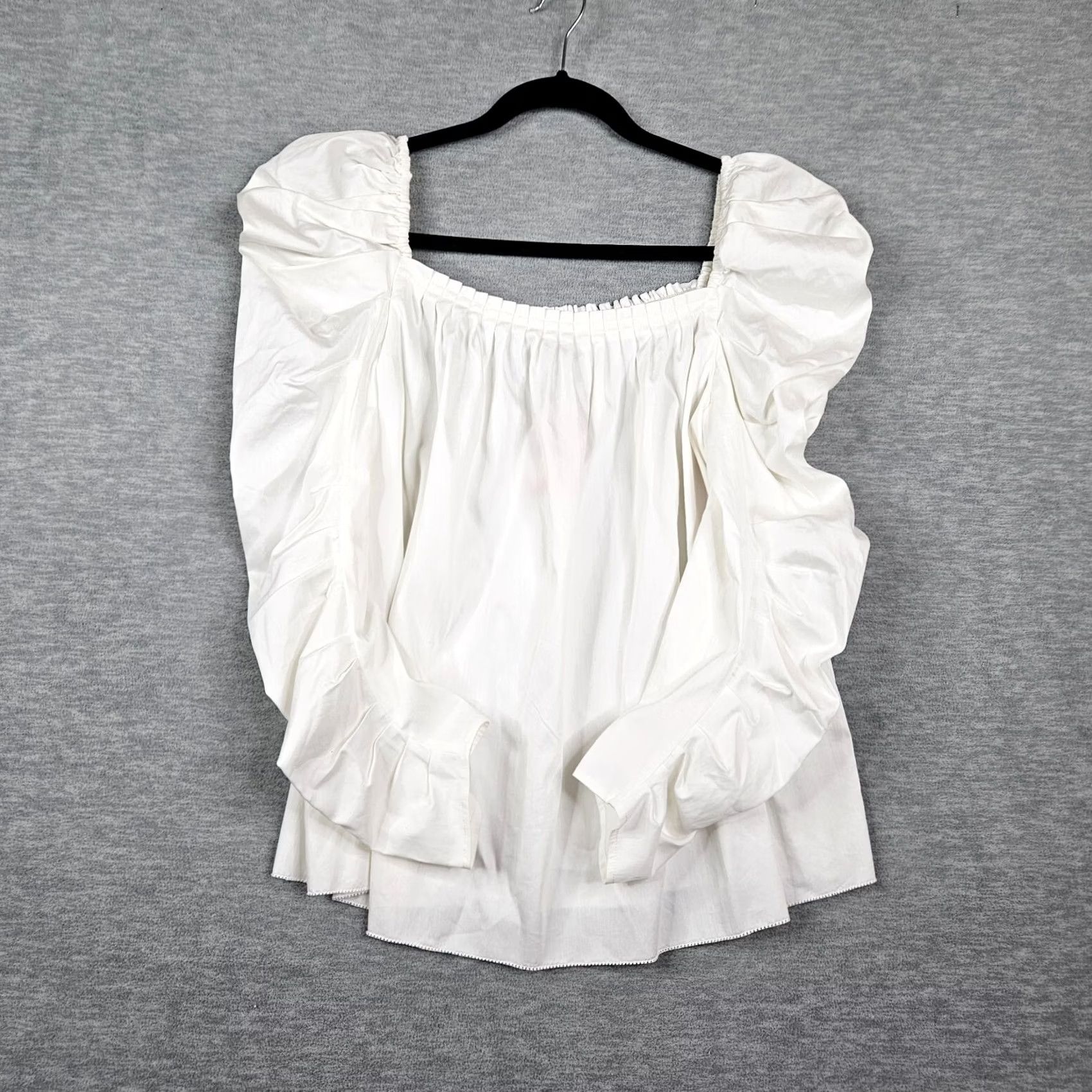 Vintage kate spade new york Women's Freshwhite Poplin Square Neck Blouse Size 8 NWT Size M / US 6-8 / IT 42-44 - 3 Thumbnail