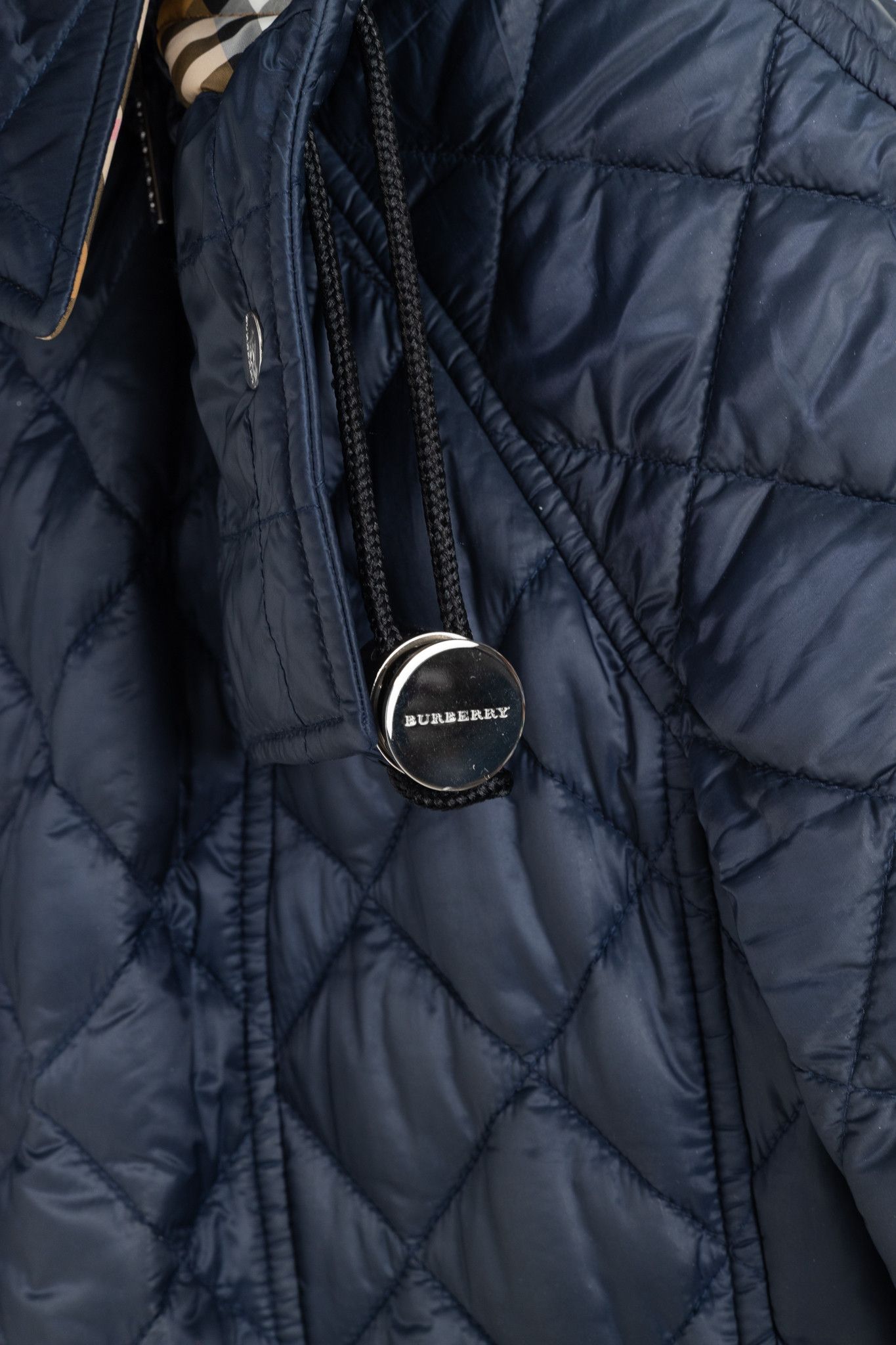 Burberry Burberry Baughton Navy Belted Hooded Quilted Coat Size M / US 6-8 / IT 42-44 - 6 Thumbnail