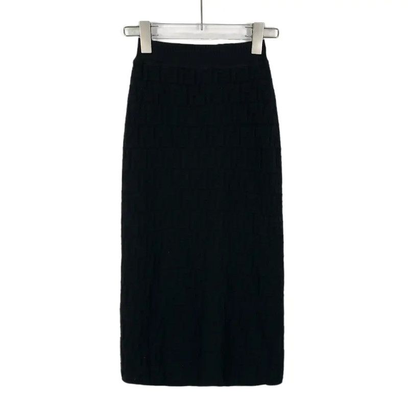 Fendi Fendi Women's Black Midi Skirt Size S 0089 Size 23" - 1 Thumbnail