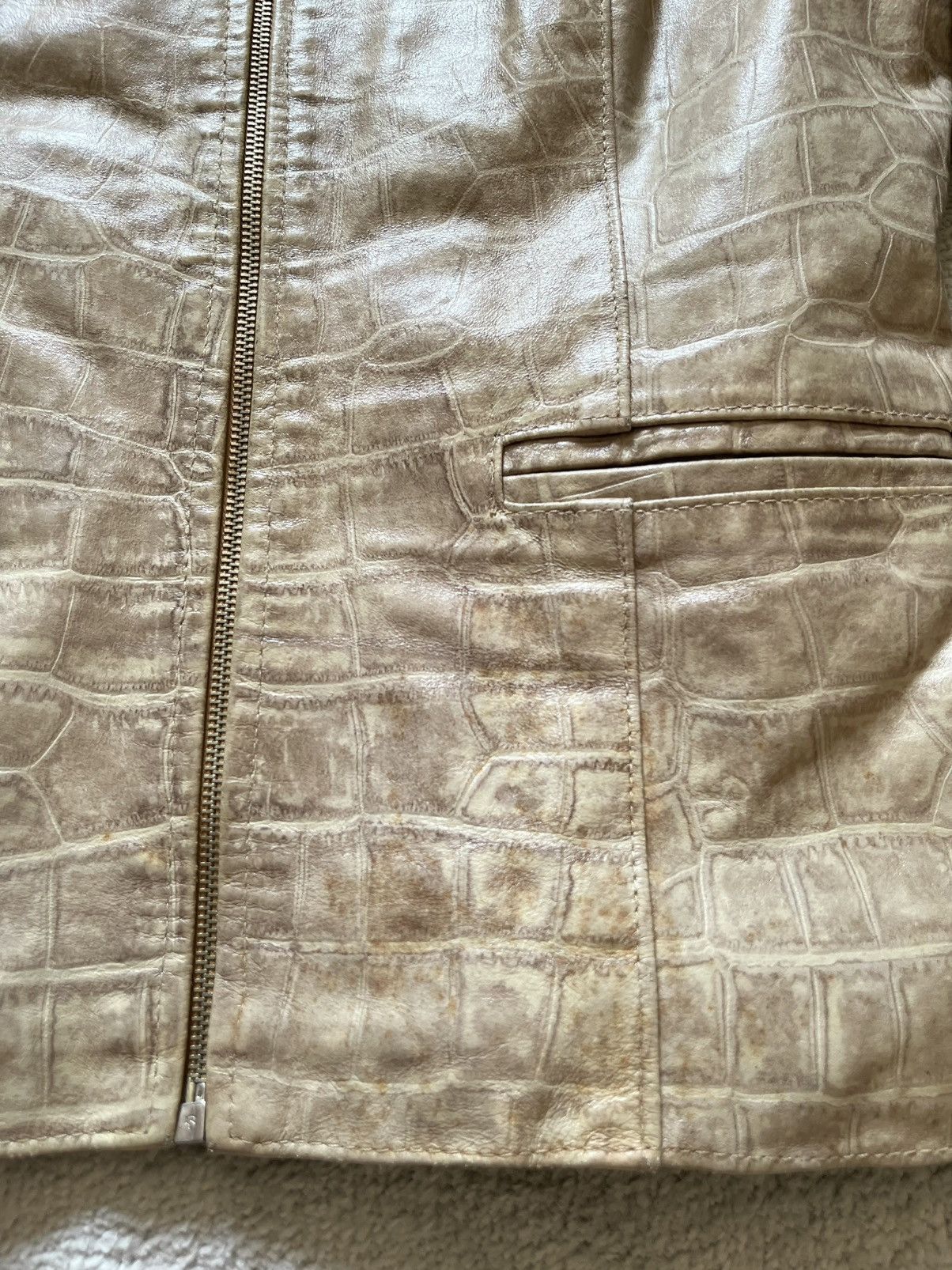 Vintage Vintage Gold Yellow Snake Print Basic Leather jacket 90a Y2K Size M / US 6-8 / IT 42-44 - 5 Thumbnail