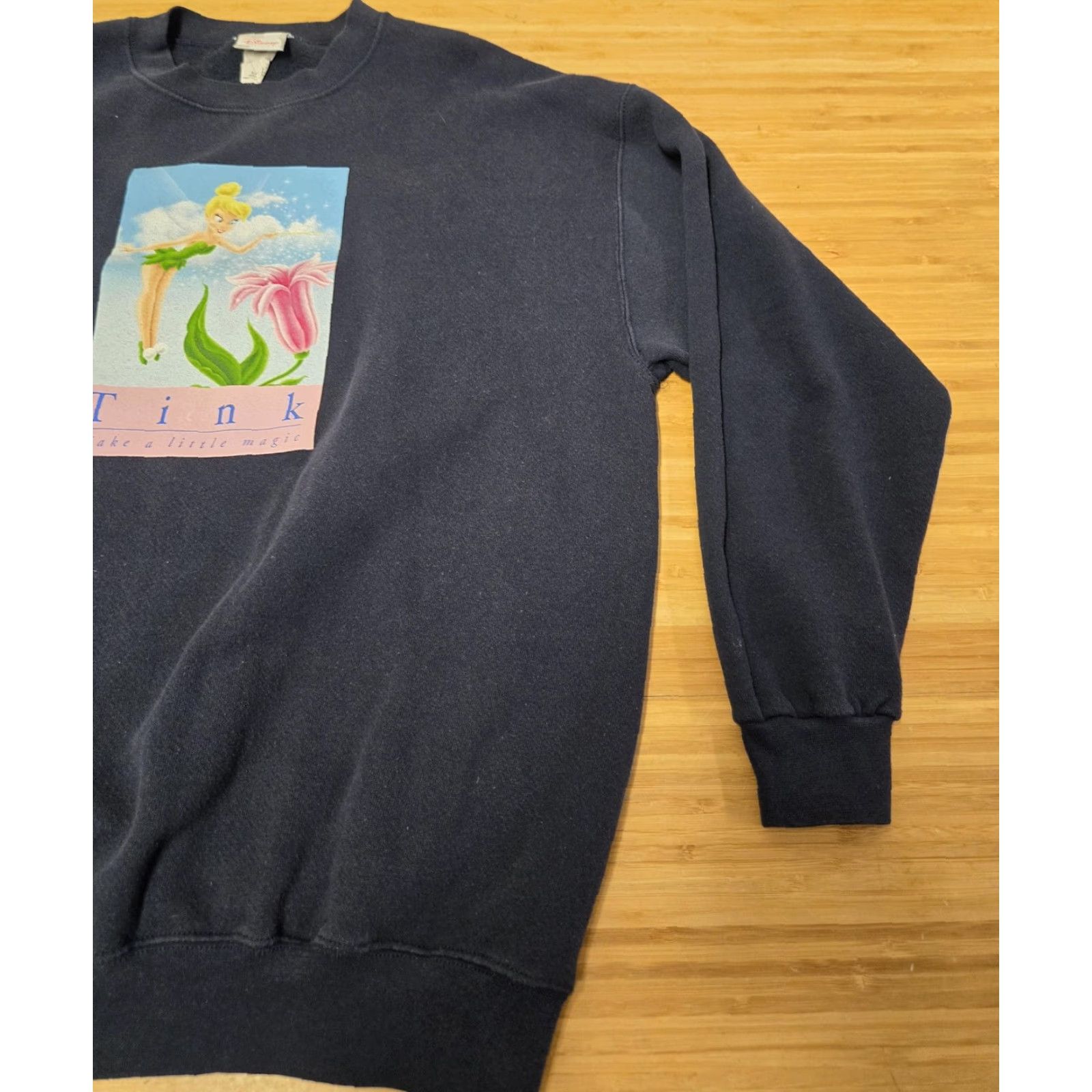 Disney VINTAGE Disney Sweatshirt Tinker Bell Mens XL Navy Blue Made in USA 90s Size US XL / EU 56 / 4 - 2 Thumbnail