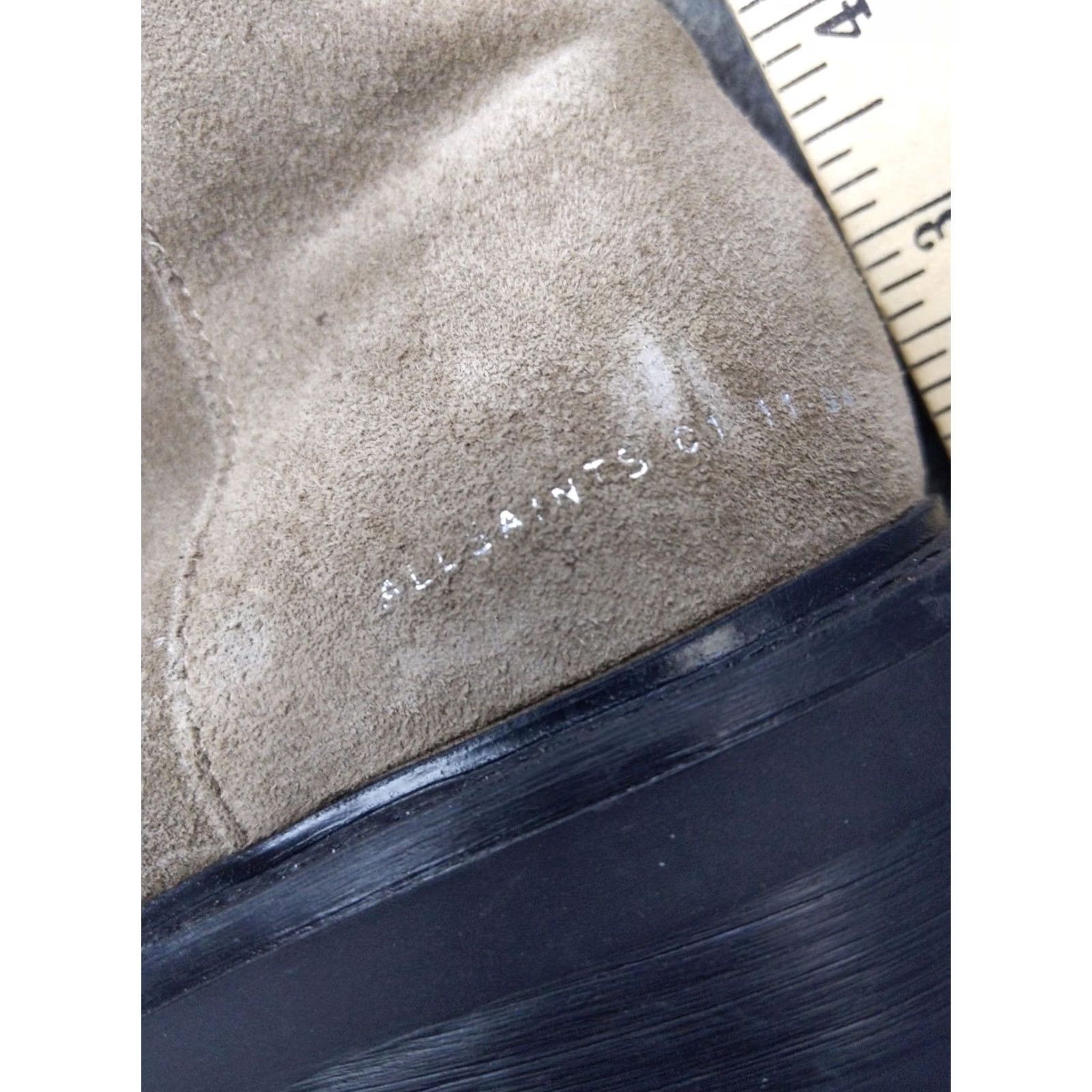 Allsaints AllSaints Dusty Boots Women US 8 Beige Suede Combat Ankle Zip Lined Leather Insole Size US 8 / IT 38 - 2 Thumbnail