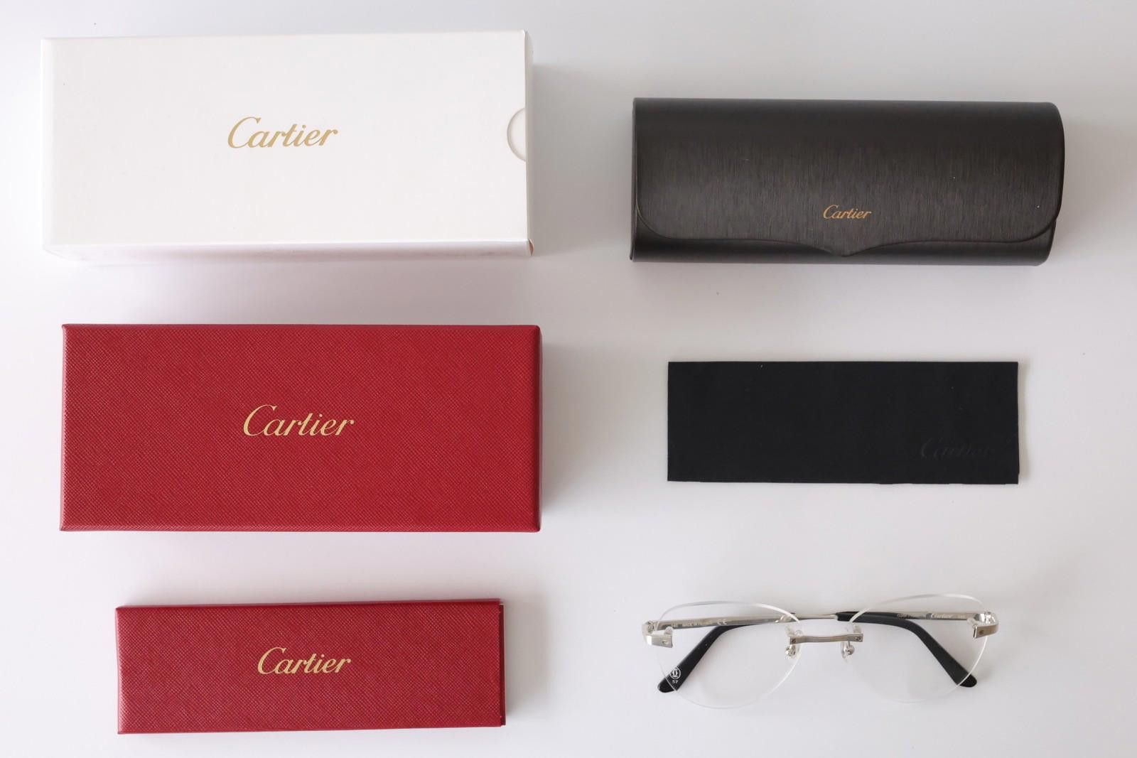 Cartier New Cartier optical eyeglasses CT0338O 002 silver Santos Size ONE SIZE - 3 Thumbnail