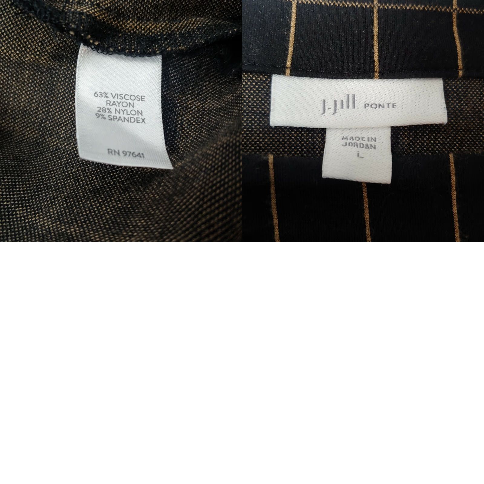 Vintage J Jill Ponte Shirt Women Large Knit Button Sleeve Black Tan Plaid Classic Grid Shirt Ladies A-line Mens? Size L / US 10 / IT 46 - 8 Thumbnail