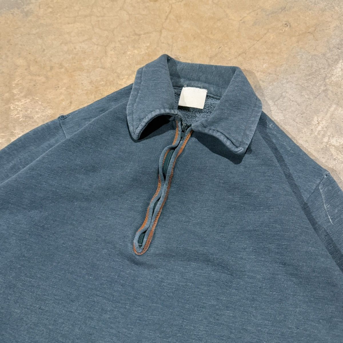 Vintage Vtg 1970s Faded Distressed Quarter Zip Sweatshirt ERD Grunge Size US S / EU 44-46 / 1 - 3 Thumbnail