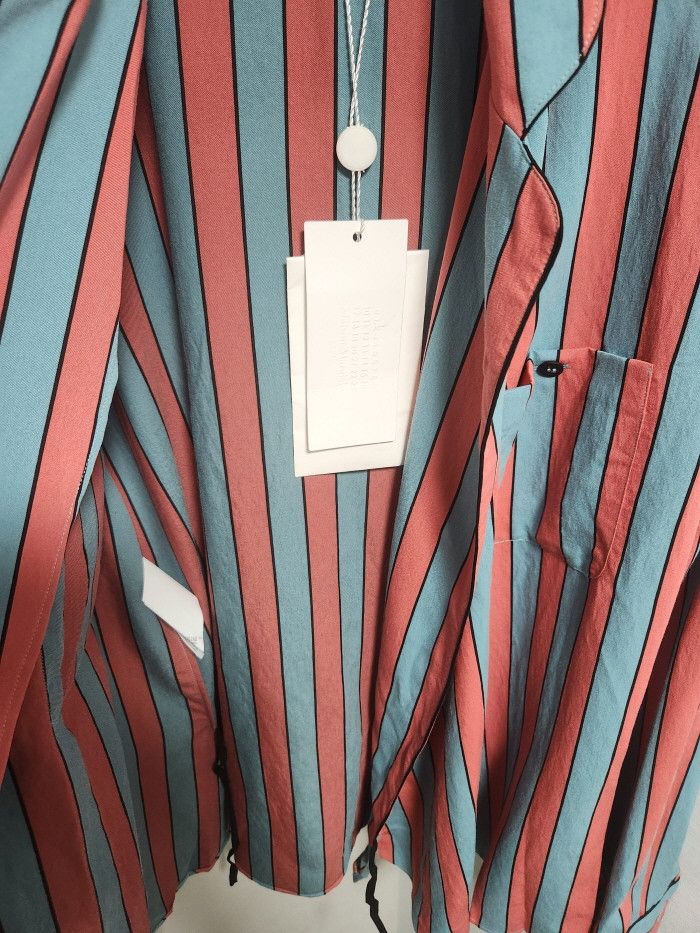 Maison Margiela MAISON MARGIELA Patch-pocket striped crossover jacket Size XS / US 0-2 / IT 36-38 - 3 Thumbnail