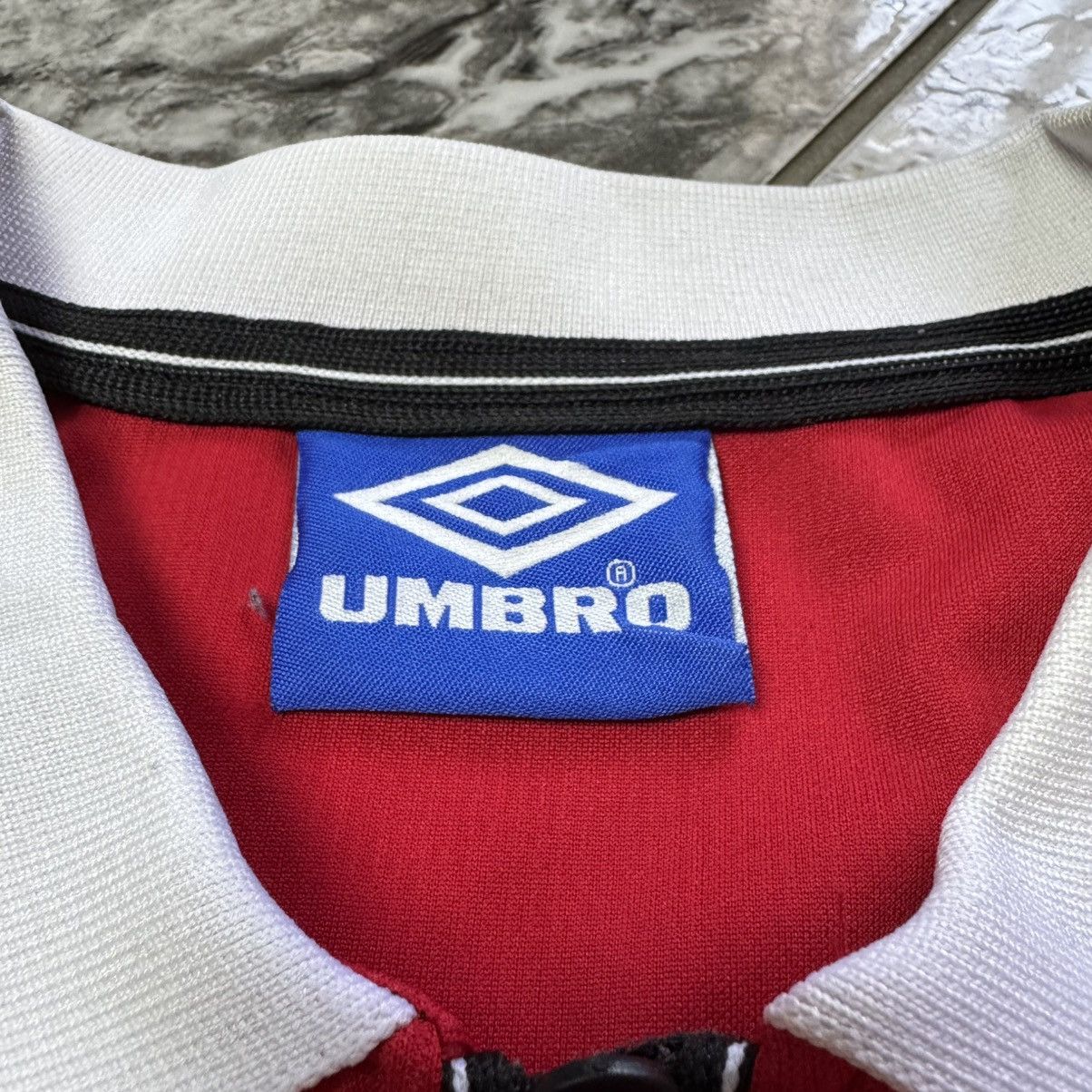 Nike 1999 Manchester United Umbro #11 Solskjaer Soccer Jersey Size US XL / EU 56 / 4 - 6 Thumbnail