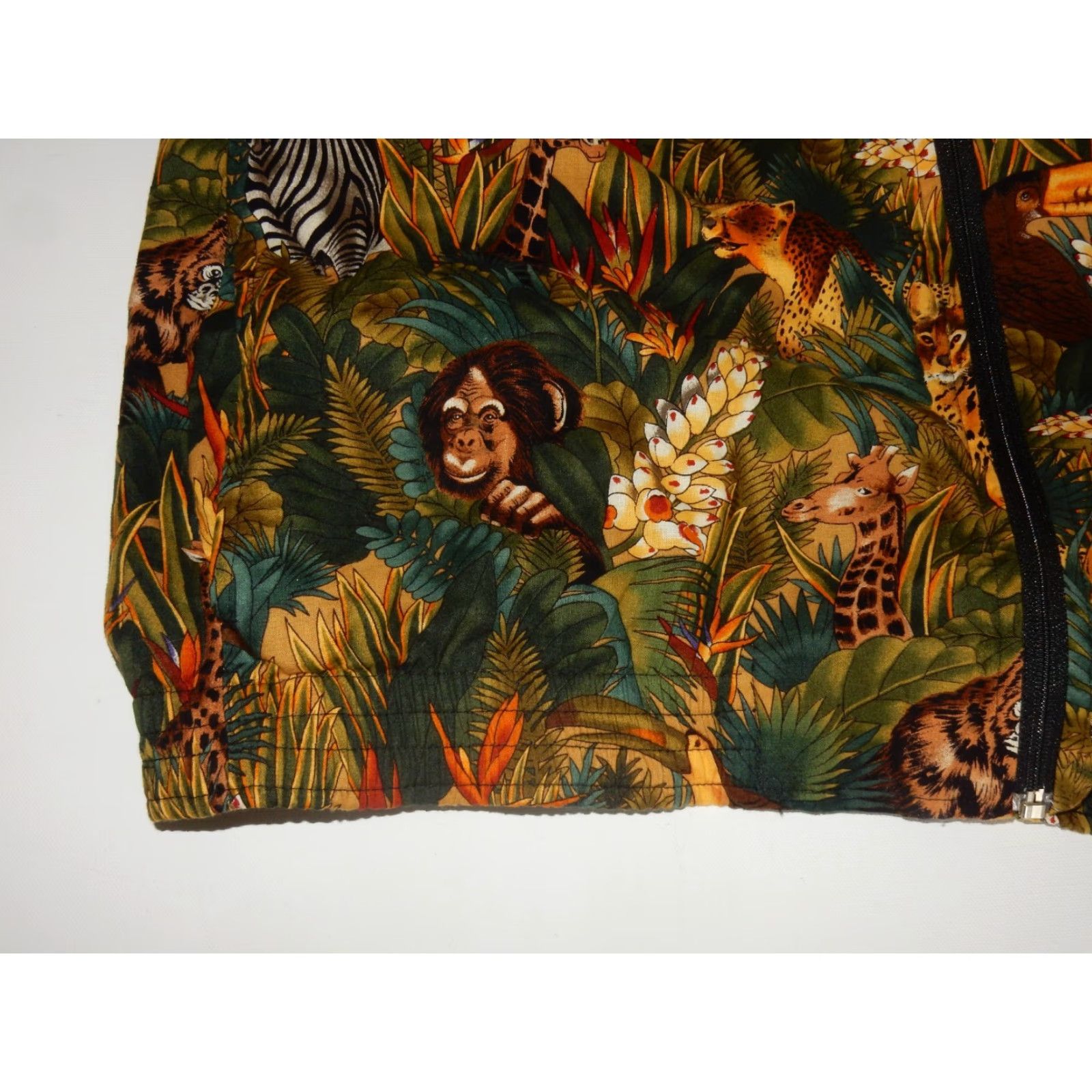 Vintage VTG Linda Tilson Jacket USA Made Women Size S Jungle Tiger Toucan Green Floral Cotton Polyester Basic Jacket Size S / US 4 / IT 40 - 2 Thumbnail
