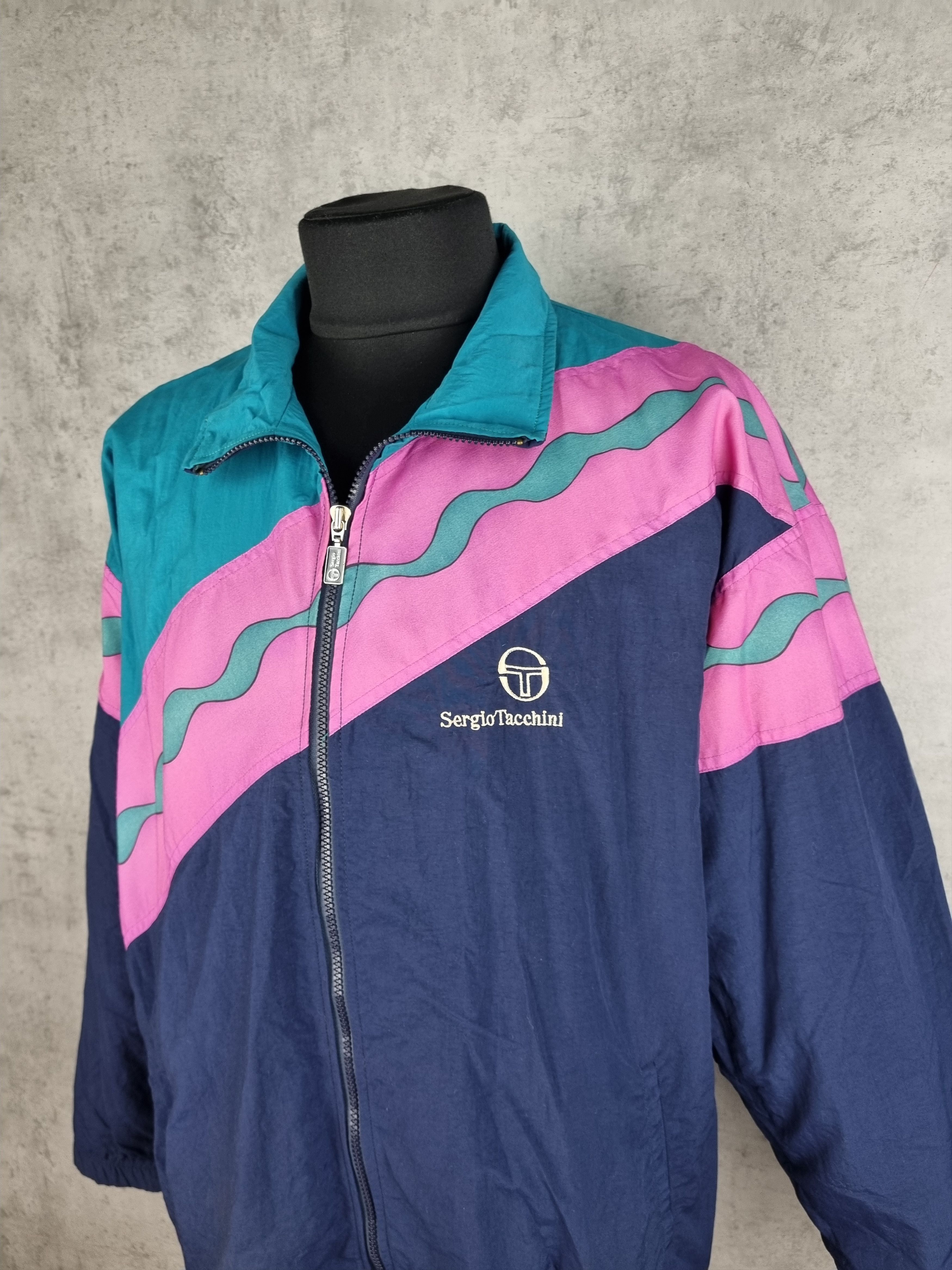 Sergio Tacchini × Vintage 90s Sergio Tacchini Abstract Design Track top Size US L / EU 52-54 / 3 - 15 Thumbnail