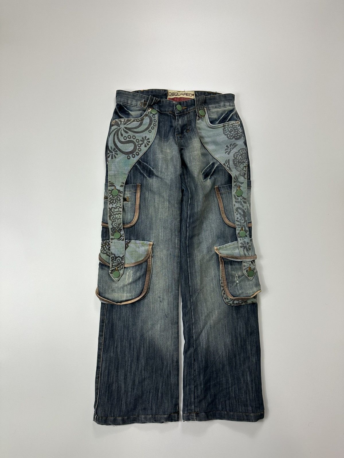 Dsquared2 Dsquared Cargo Multi Pocket Jeans Baggy 28 Size Fit Y2K Size 28" / US 6 / IT 42 - 1 Thumbnail
