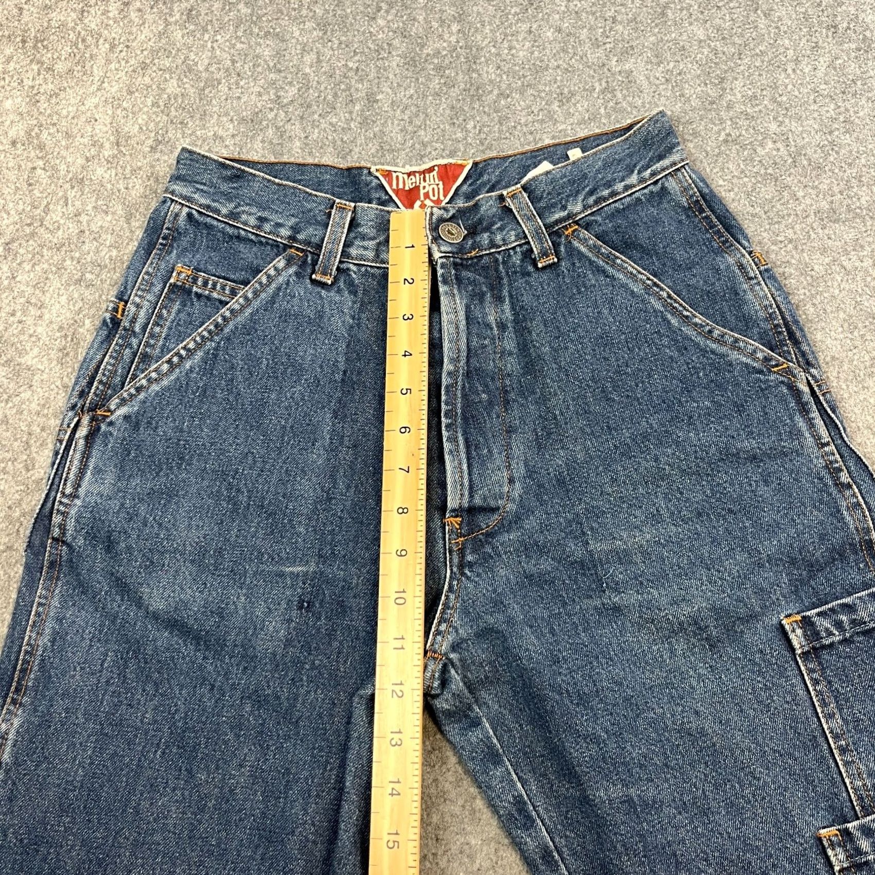 Vintage Meltin' Pot Jeans High Waist Straight 28 34 UK 8 Velvet Blue VTG Denim 5-Pocket Womens Regular Size 30" / US 8 / IT 44 - 5 Thumbnail