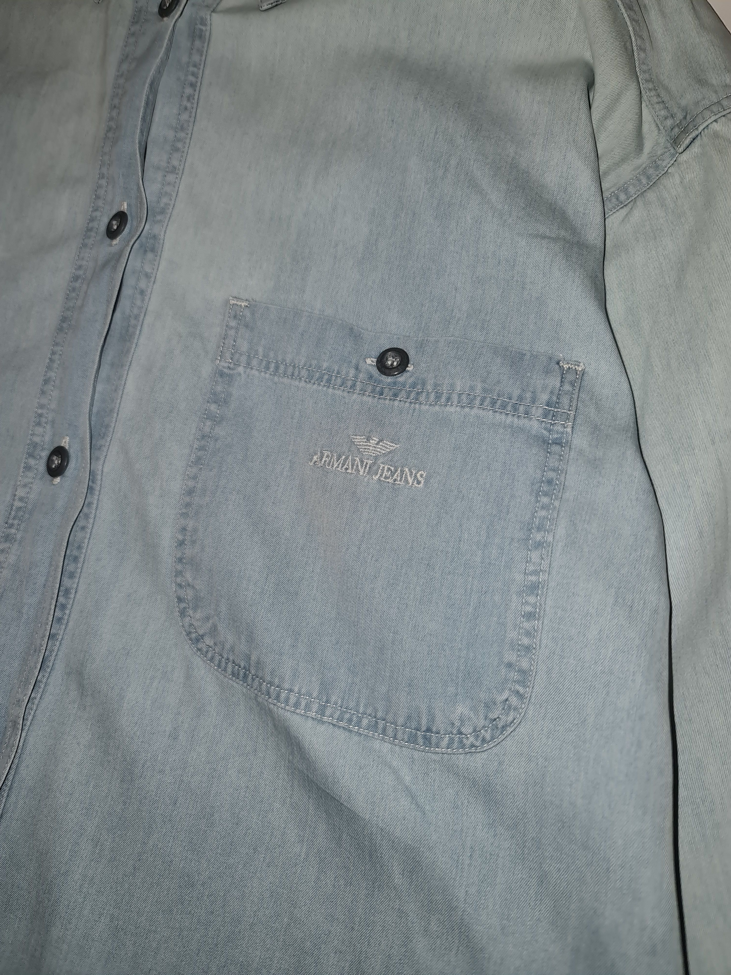 Armani Armani 90s Vintage Y2K Blue Shirt tee Size US L / EU 52-54 / 3 - 4 Thumbnail