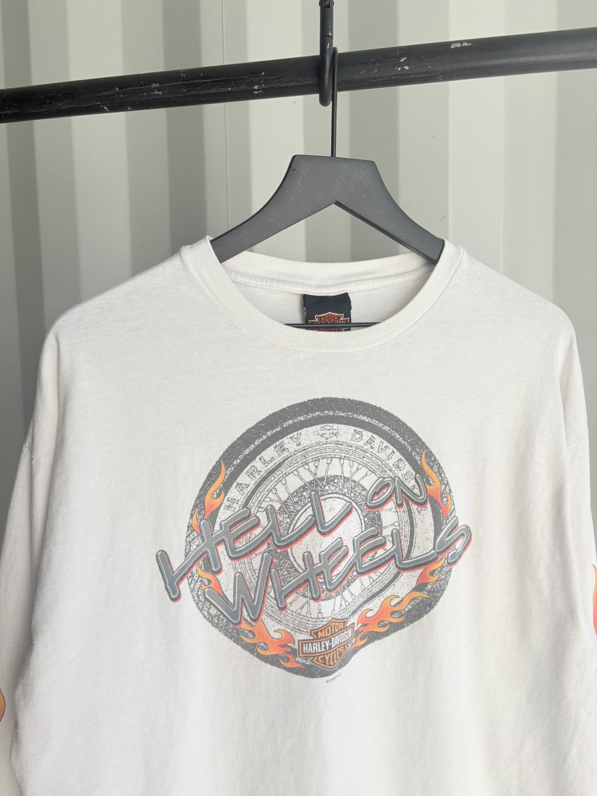 Harley Davidson Thrashed Flame Faded Shirt Distressed Band Tee Erd grunge Size US XL / EU 56 / 4 - 5 Thumbnail
