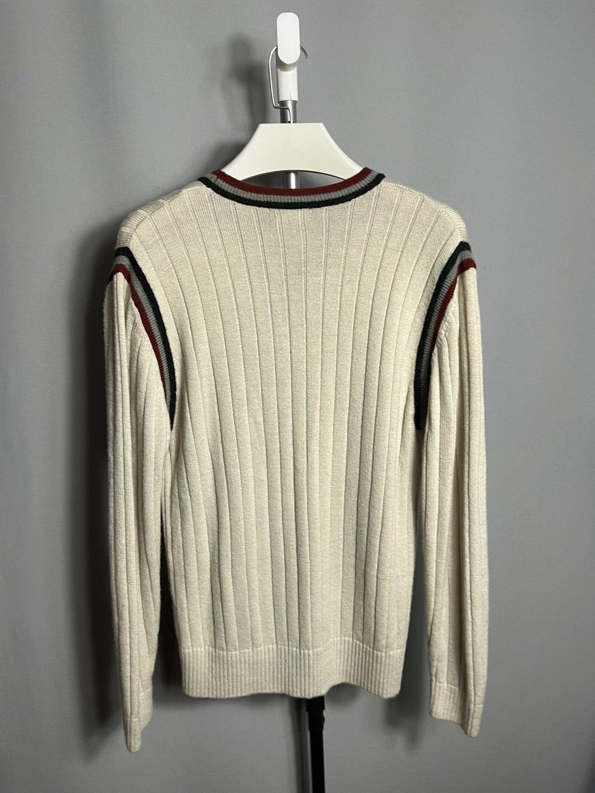 Balenciaga Balenciaga vintage 90s mens wool sweater beige v-neck knit Size US L / EU 52-54 / 3 - 4 Thumbnail