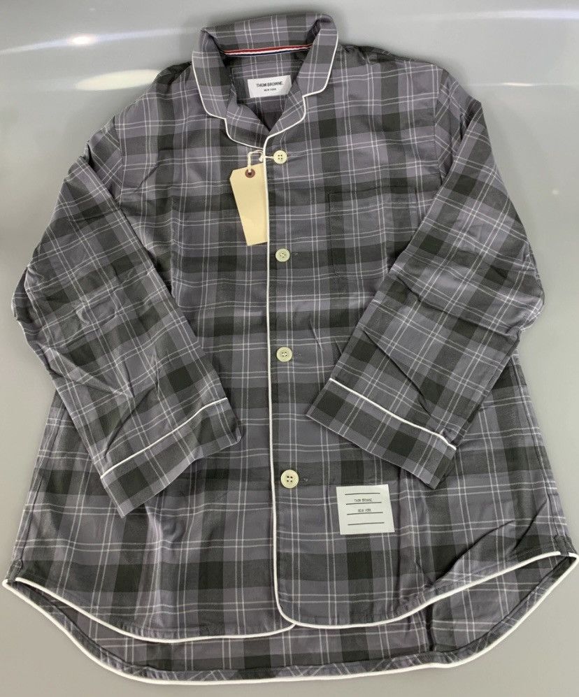 Thom Browne Thom Browne grey/lt grey flannel windowpane check top 2 NWT Size US M / EU 48-50 / 2 - 13 Thumbnail