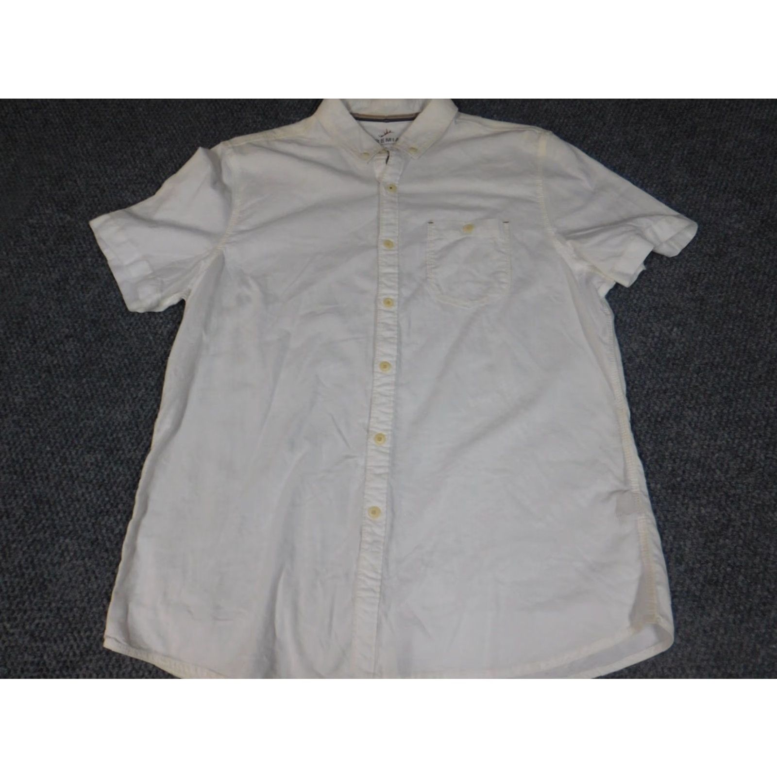 Vintage Jeremiah Shirt Button-Up White L Mens Collared Short Sleeve Casual Knit Cotton Slimming pockets Size US L / EU 52-54 / 3 - 4 Thumbnail
