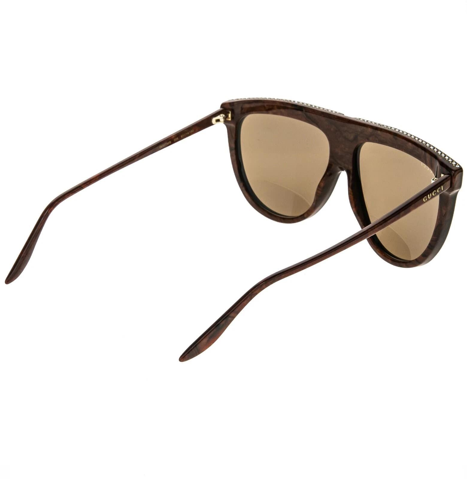 Gucci GUCCI GG0732S Black Brown Oversized Pilot Sunglass 0732 005 Size ONE SIZE - 2 Thumbnail