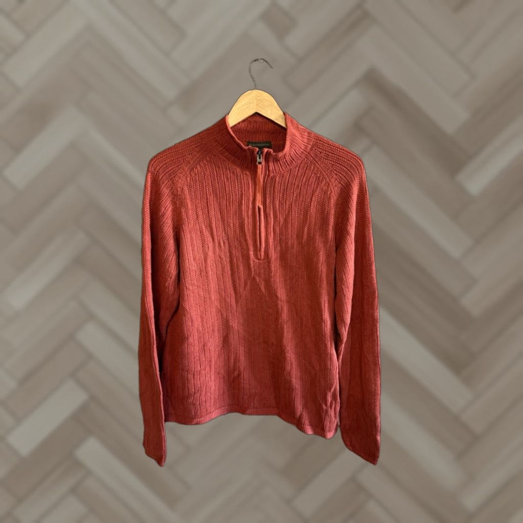 Royal Robbins Royal Robbins Mens Orange 1/4 Zip Knit Pullover Sweatshirt Size XL Size US XL / EU 56 / 4 - 1 Thumbnail