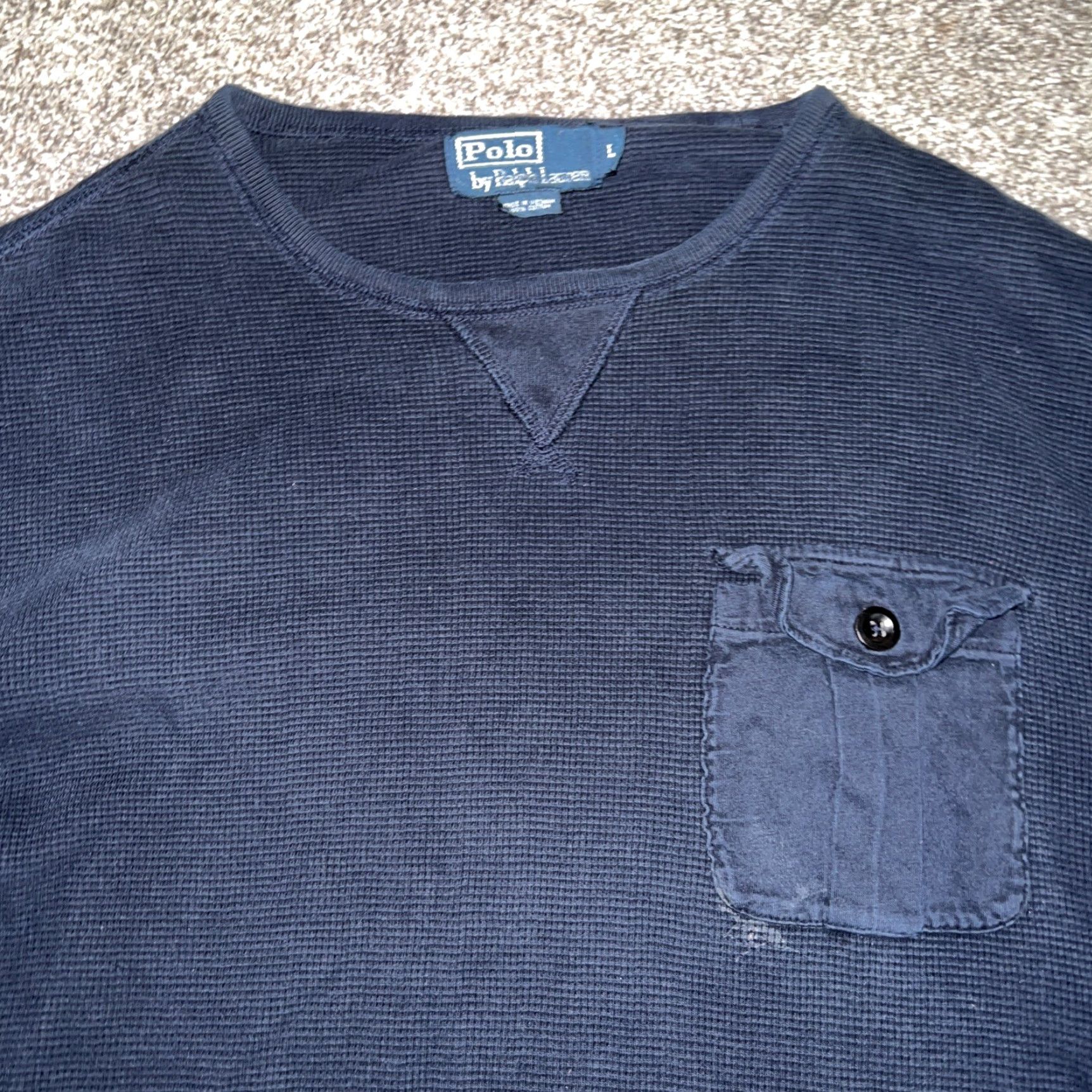 Polo Ralph Lauren Polo Ralph Lauren Blue Longsleeve Thermal Shirt Mens L Regular Size T-Shirt Size US L / EU 52-54 / 3 - 2 Thumbnail