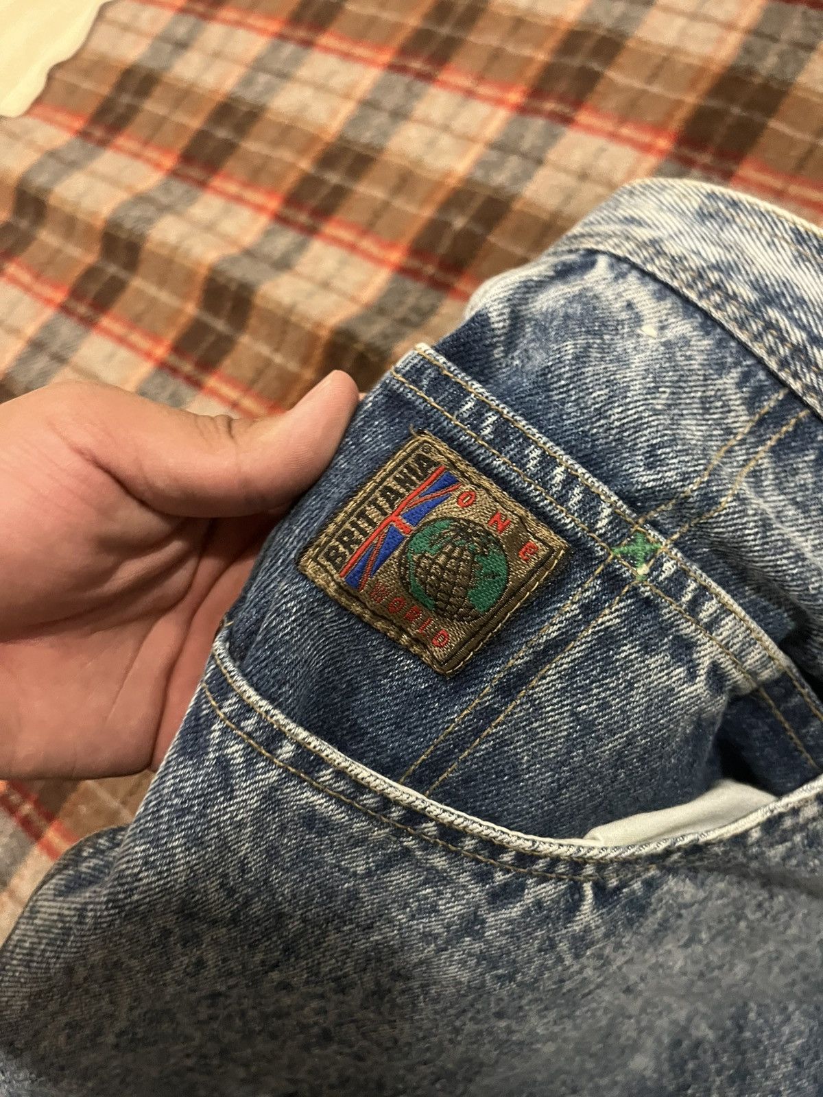 Levi's Vintage 90 Super baggy Brittania Acid Washed denim Jeans 38 Size US 37 - 4 Thumbnail