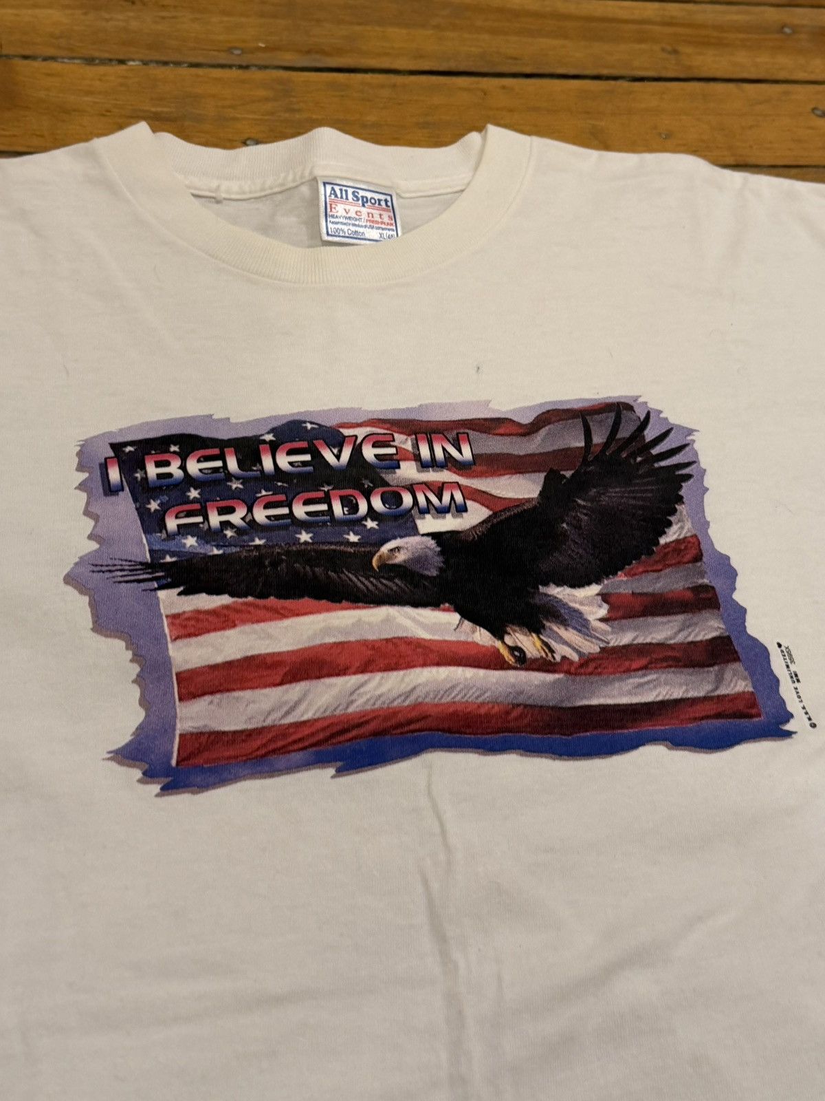 Vintage Vintage i believe in freedom USA bald eagle single stitch t Size US XL / EU 56 / 4 - 1 Thumbnail