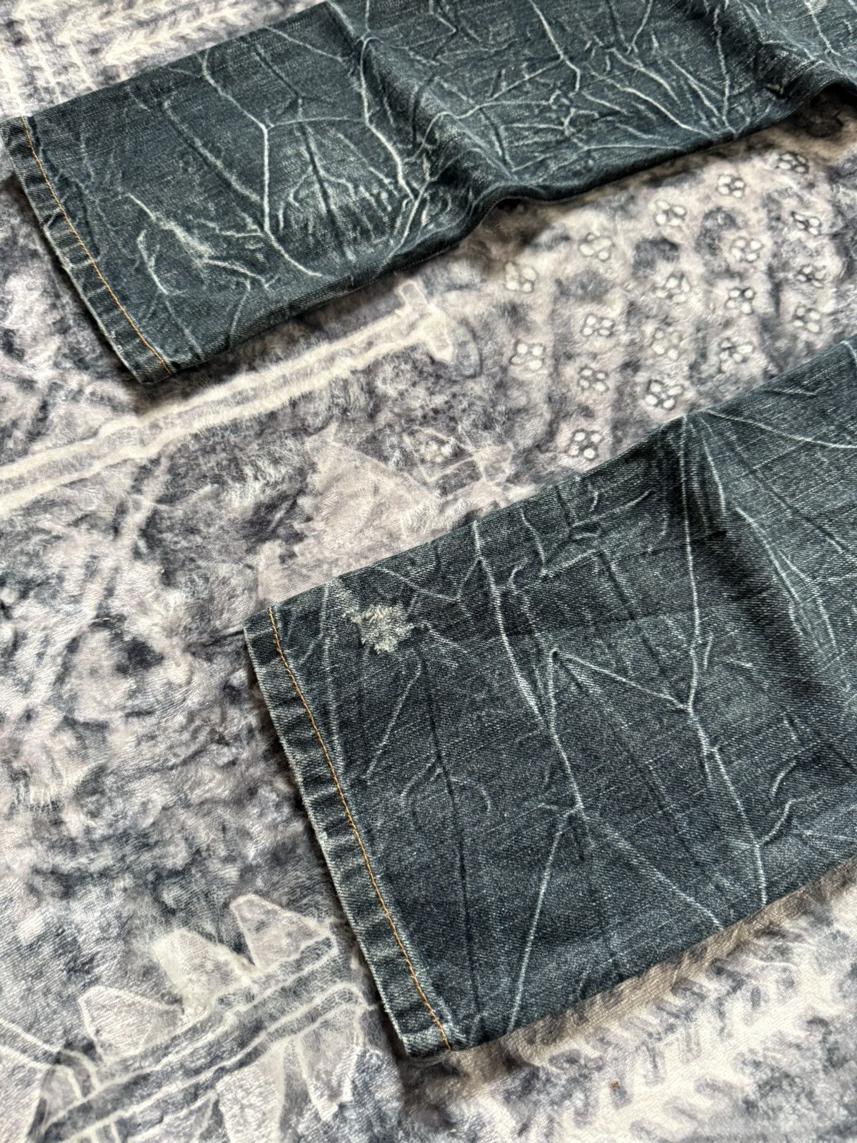 Japanese Brand × LOWBOX × Tete Homme Nylaus Japan Cut And Sew Double Waist Shadow Wash Jeans Size US 30 / EU 46 - 16 Thumbnail