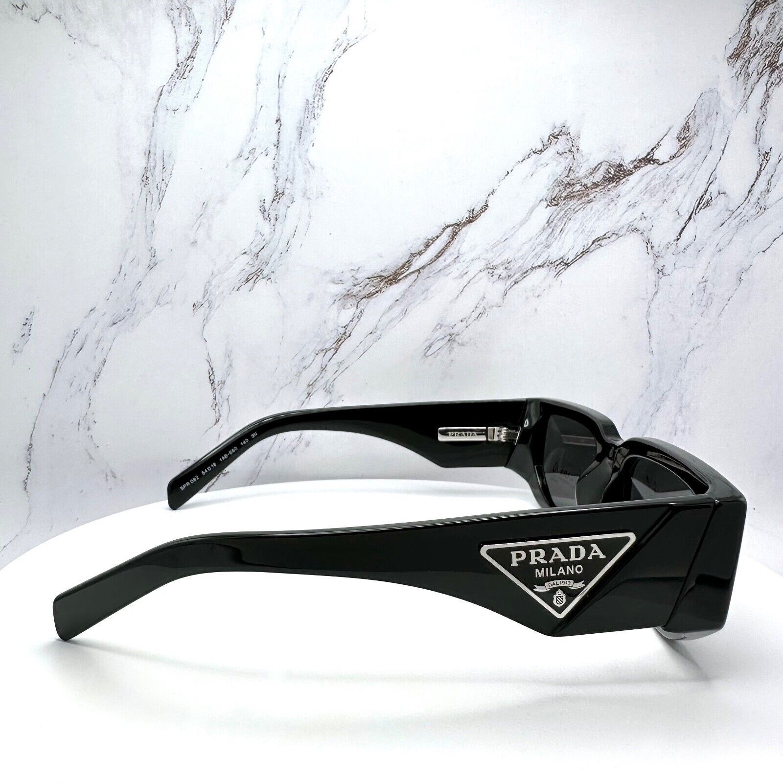 Prada NEW PRADA Sunglasses Black Square Rectangle Plaque Logo Size ONE SIZE - 5 Thumbnail