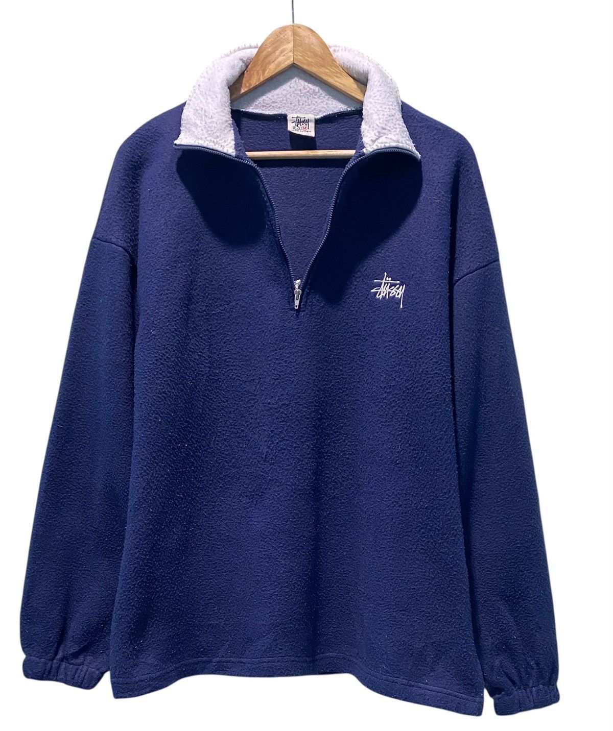 Stussy Vintage 90s Stussy Fleece Embroidered Logo HalfZipper Jacket Size US M / EU 48-50 / 2 - 3 Thumbnail