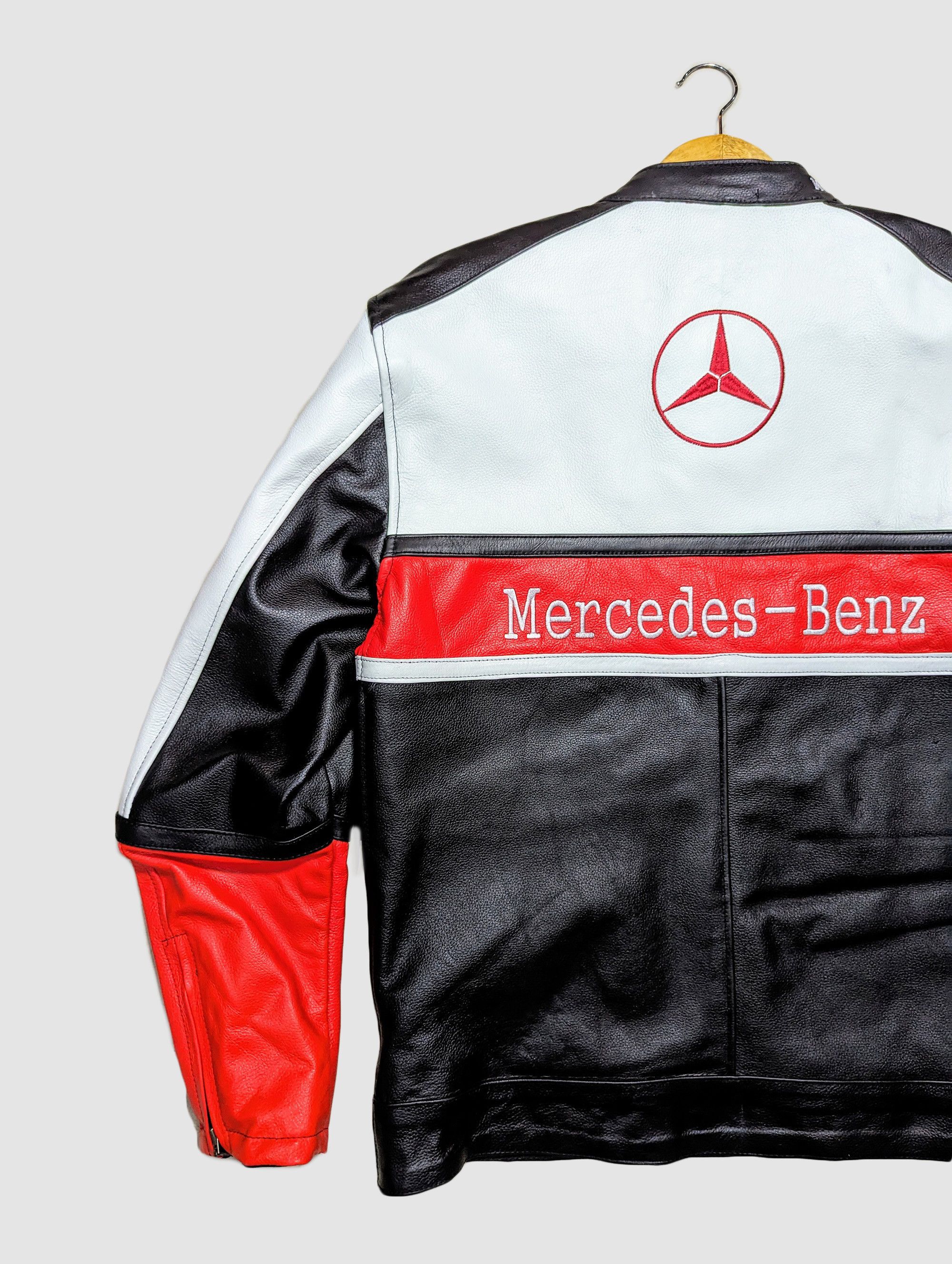 Genuine Leather MERCEDES BENZ 🔥 LEATHER JACKET RARE STREETWEAR Size US M / EU 48-50 / 2 - 7 Thumbnail
