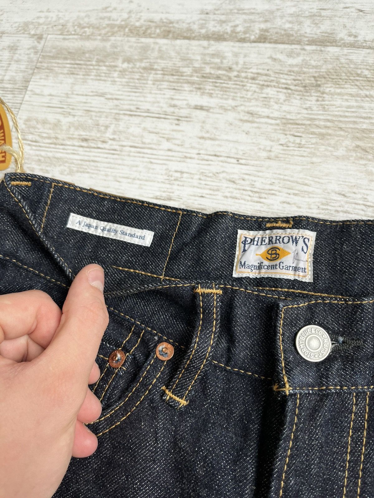 Japanese Brand Pherrows Stormy Blue Lot 441 Selvedge Blue Denim Jeans 28/36 Size US 28 / EU 44 - 11 Thumbnail