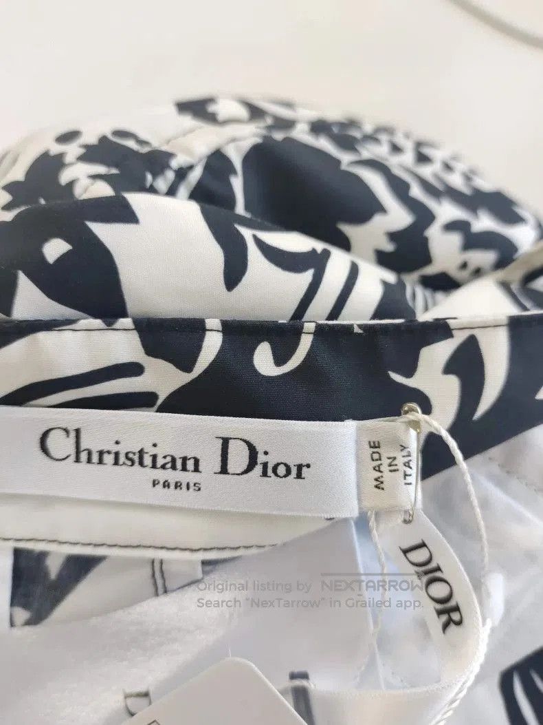 Dior Dior Black White Floral Print Pants. Size US 38 / EU 54 - 3 Thumbnail