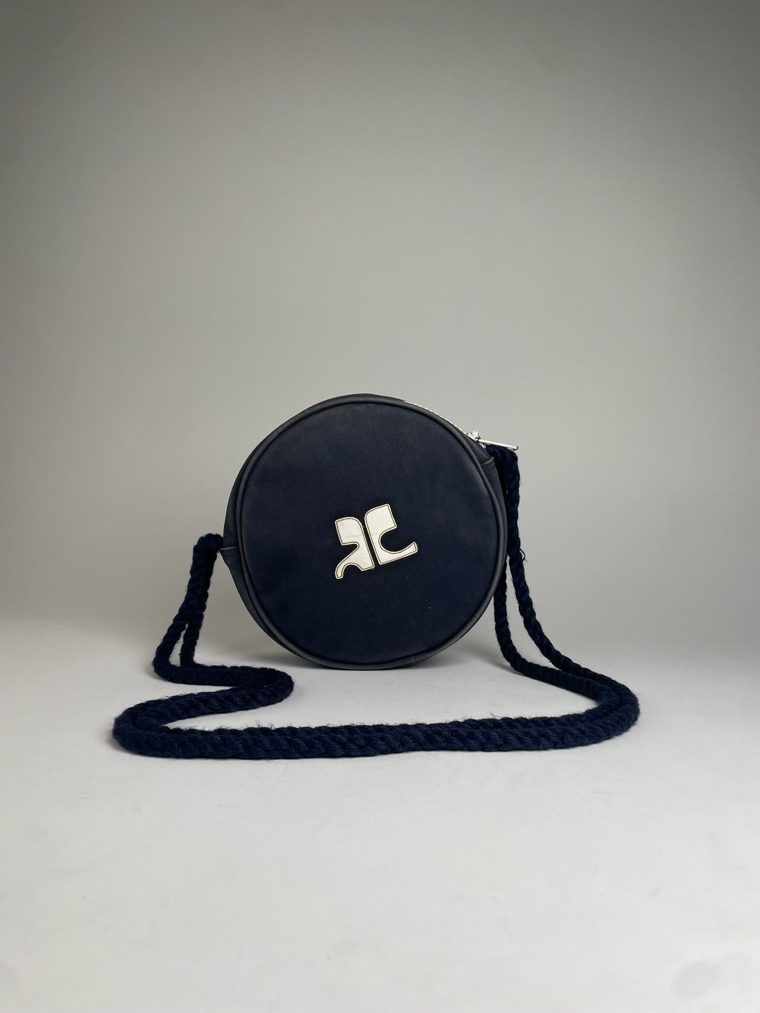 Courreges Vintage Paris Canvas Crossbody/Shoulder Bag Navy White Size ONE SIZE - 1 Thumbnail
