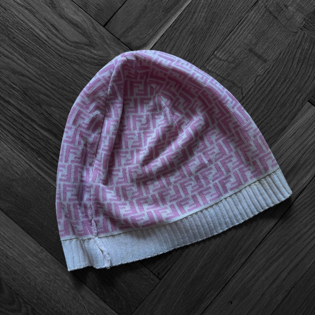 image of Fendi Pink Monogram Beanie, Men's