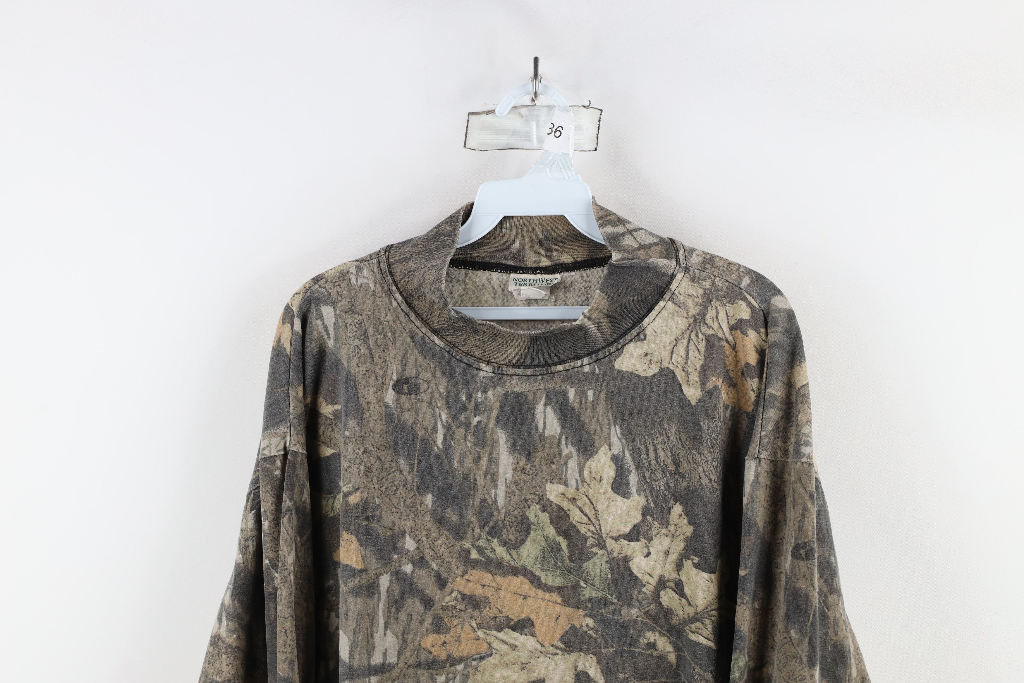 Vintage Vintage 90s Streetwear Camouflage Mock Neck T-Shirt USA Size US XL / EU 56 / 4 - 2 Thumbnail