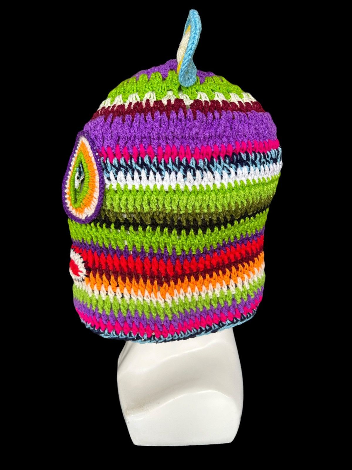 Japanese Brand × Kapital × Vintage Very Rare Crochet Knitted Handmade Balaclava Masked ☠️☠️ Size ONE SIZE - 7 Thumbnail