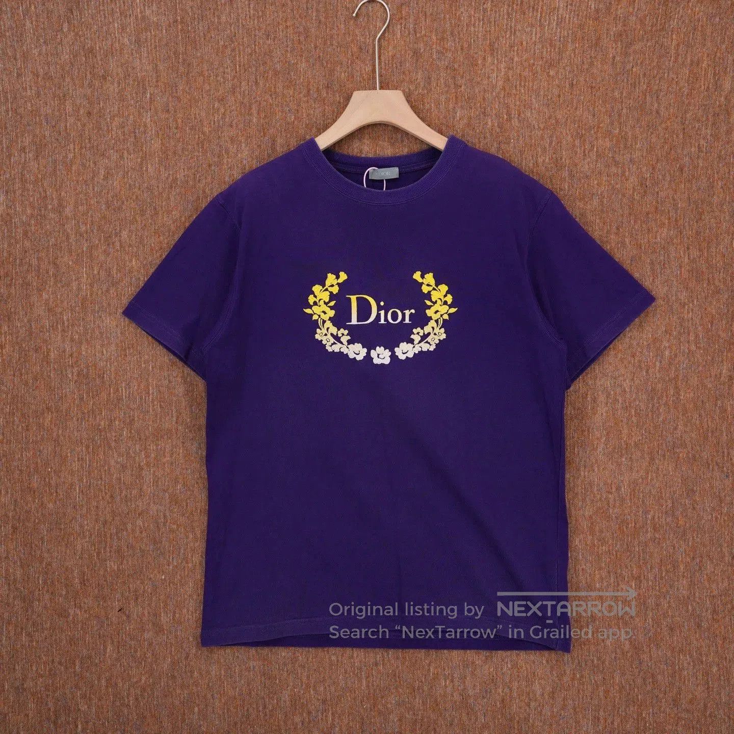 Dior dior purple floral logo short sleeve shirt. Size US XL / EU 56 / 4 - 1 Thumbnail