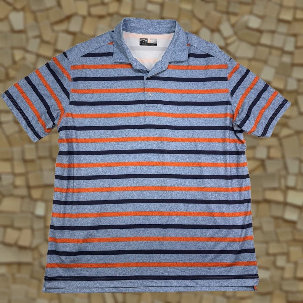 Callaway Callaway Polo Shirt Mens XL Multicolor Stripe Short Sleeve Collared Breathable Performance Golf Shirt Size US XL / EU 56 / 4 - 1 Thumbnail