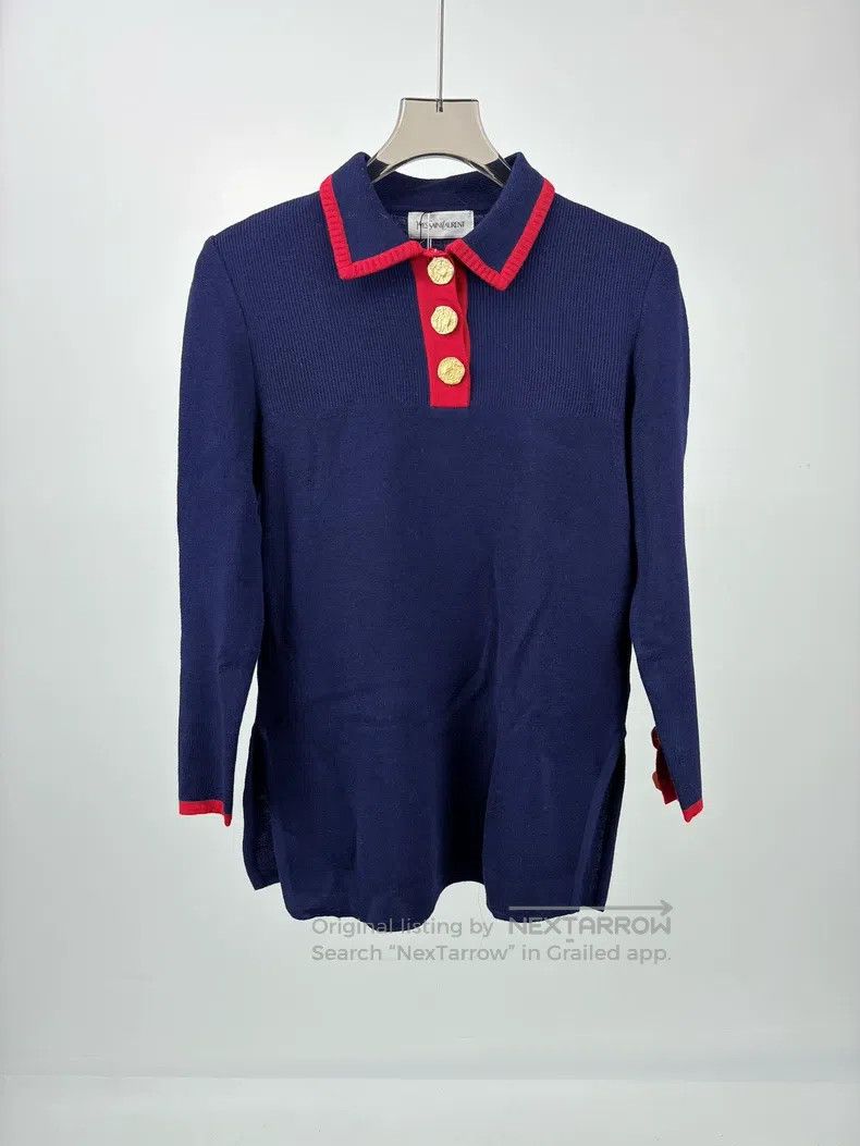 Saint Laurent Paris Saint Laurent Paris Gold-buttoned knit sweater Size US M / EU 48-50 / 2 - 1 Thumbnail