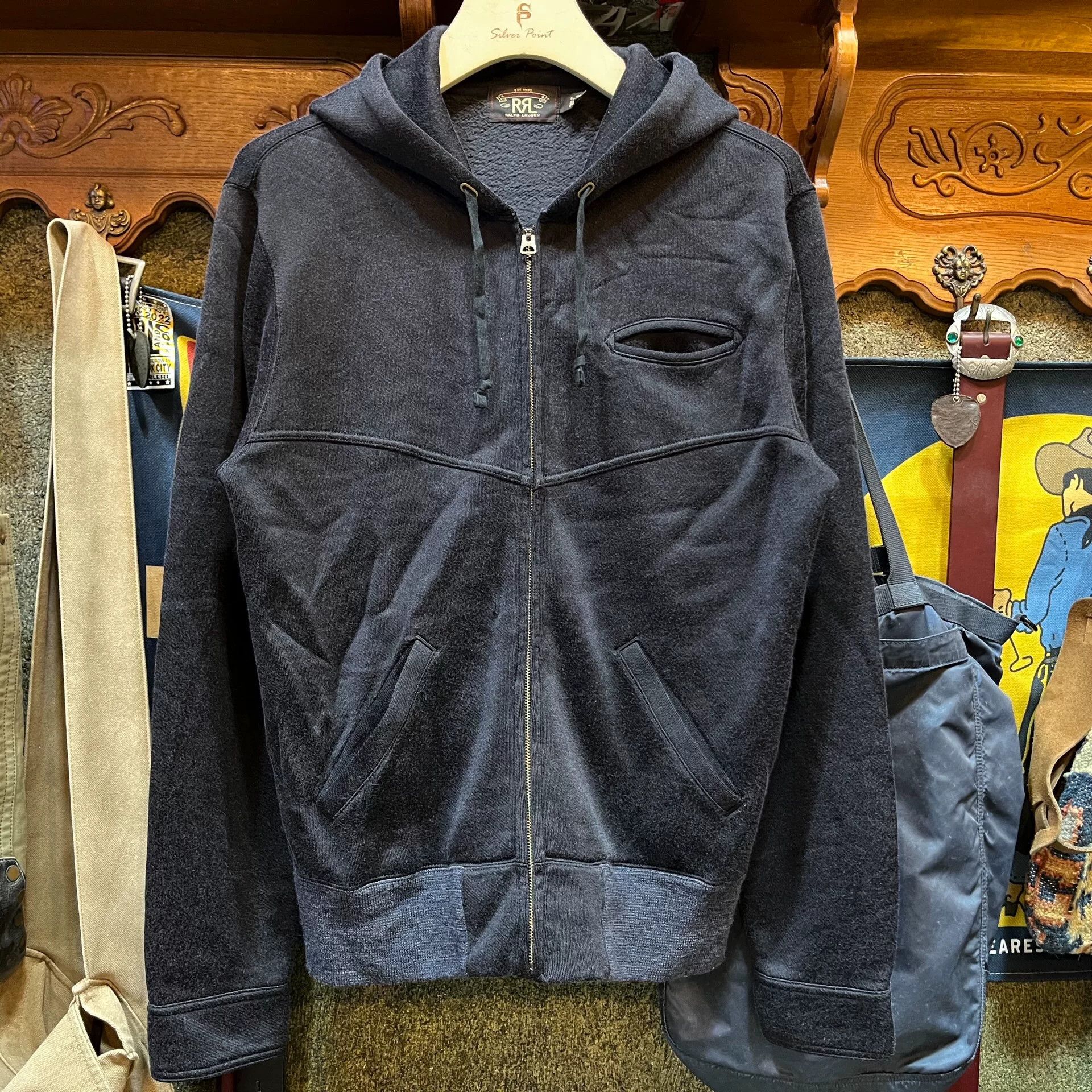 RRL Ralph Lauren RRL Double RL Black Fleece Full-Zip Hoodie | Grailed