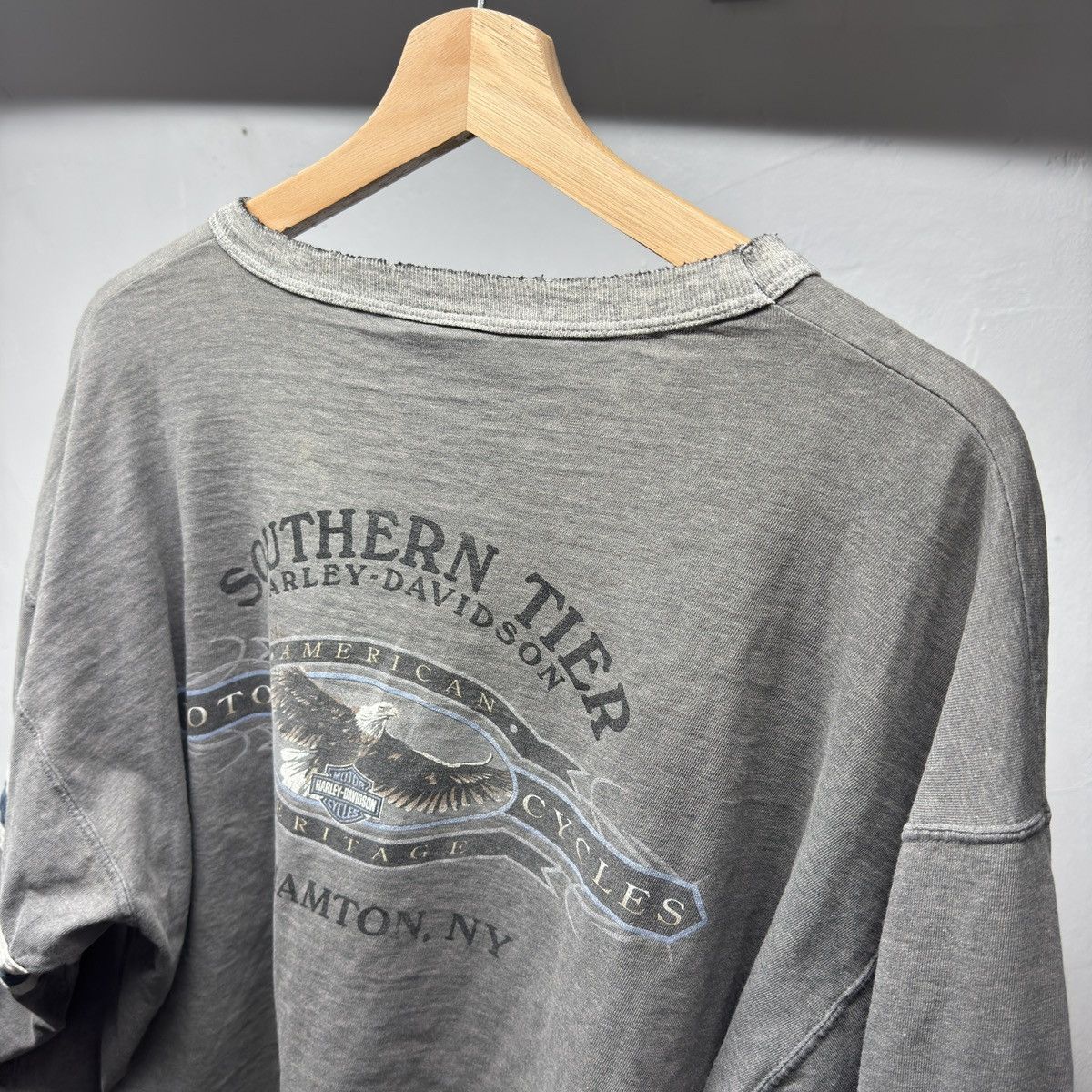 Harley Davidson Thrashed Distressed Cropped Harley Shirt ERD Grunge WCC Size US XL / EU 56 / 4 - 7 Thumbnail