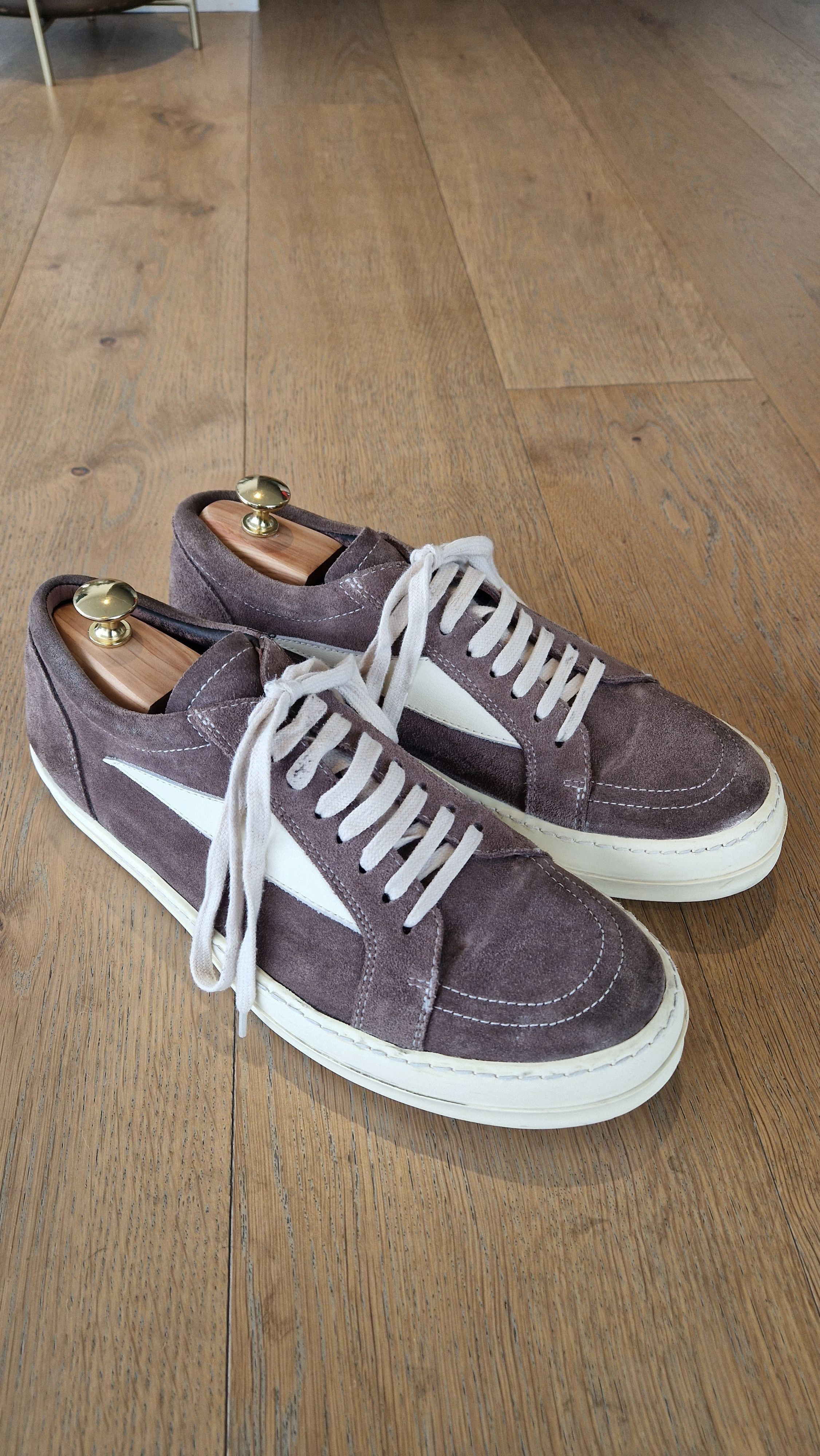 Rick Owens FW22 Strobe Vintage Leather Sneakers 48 | Grailed
