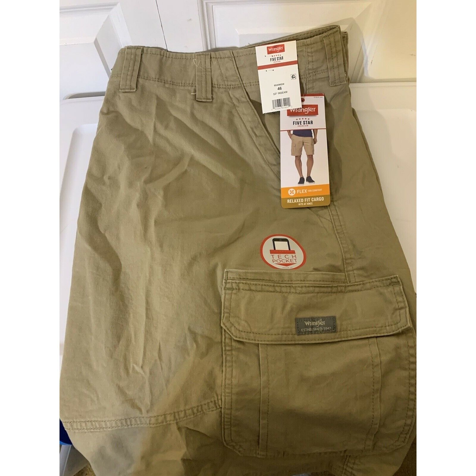 Wrangler New Wrangler FLEX Cargo Short Men’s Sz 46 Khaki Relaxed Tech Size US 44 / EU 60 - 7 Thumbnail