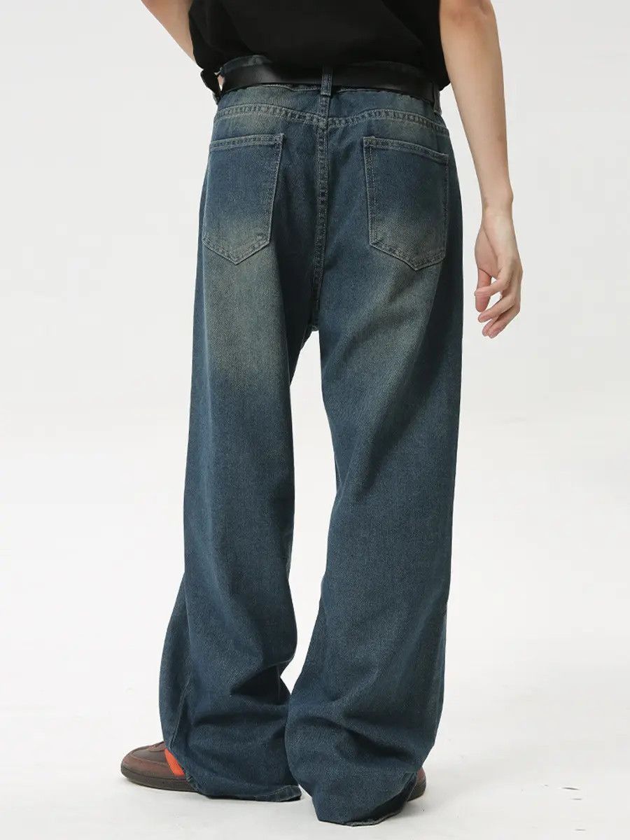 Japanese Brand Retro loose straight leg wide leg jeans Size US 32 / EU 48 - 3 Thumbnail