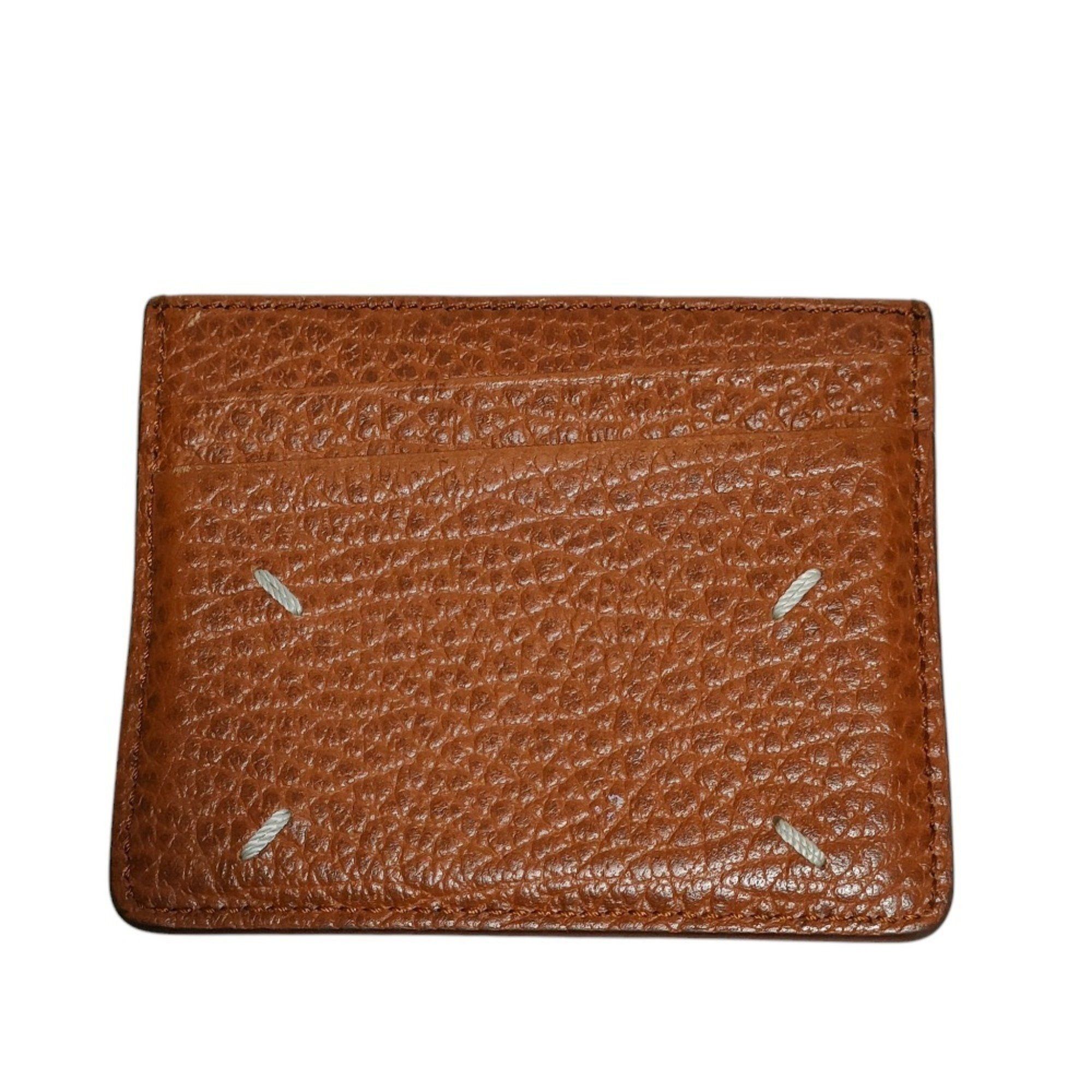 Maison Margiela Maison Margiela 11 2022 Embossed Leather 4 Stitch Card Holder Business Holder/Card Case Brown Men's Women's Size ONE SIZE - 1 Thumbnail