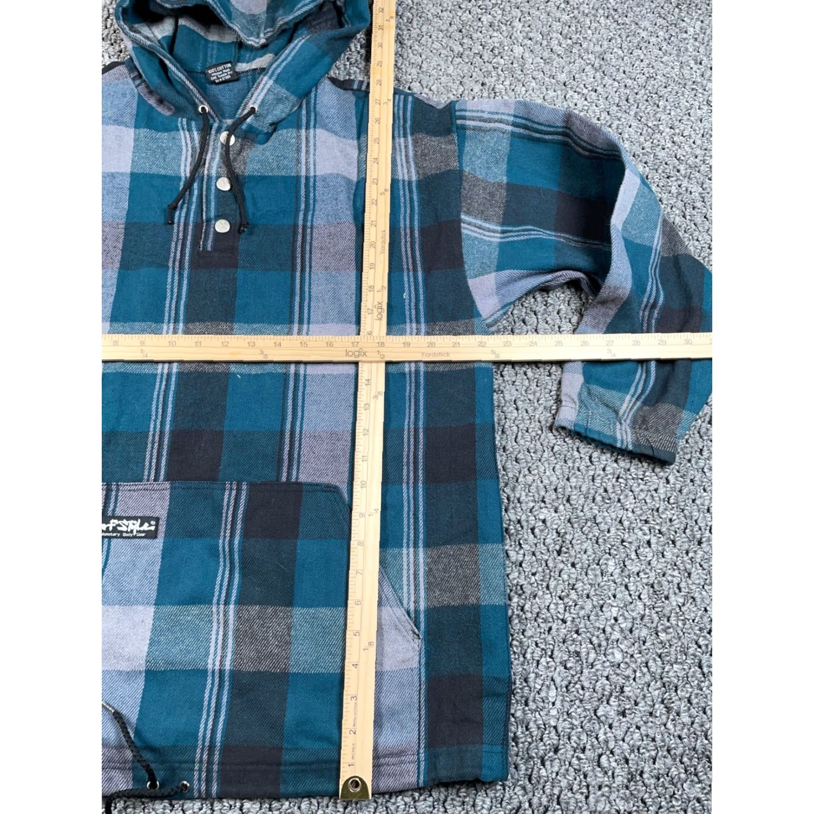 Vintage Surf Style Flannel Hoodie Men’s Large Green Gray Plaid 90s Grunge Vintage Size US L / EU 52-54 / 3 - 6 Thumbnail