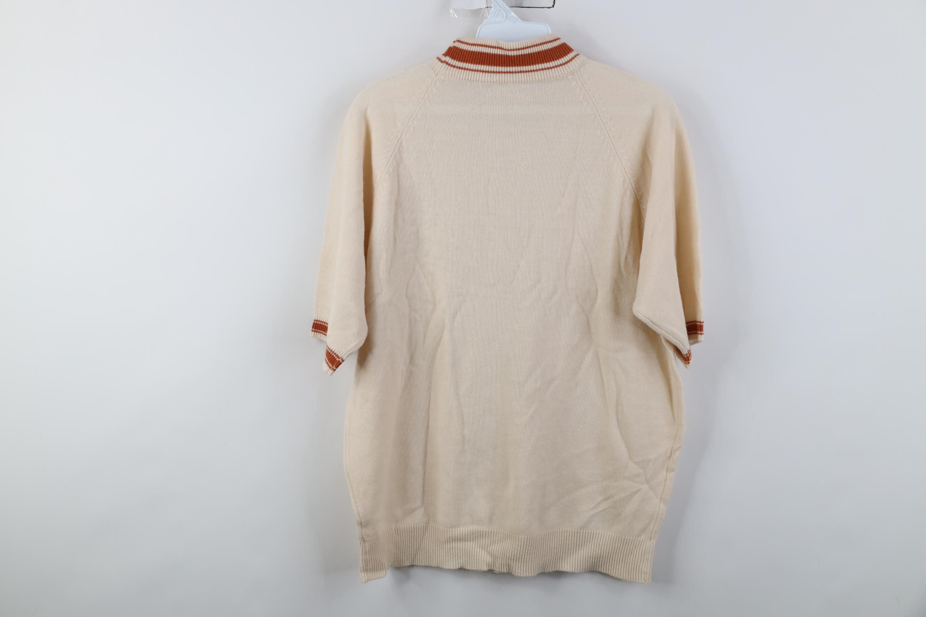 Vintage Vintage 50s Streetwear Short Sleeve Knit Mock Neck Sweater Size US M / EU 48-50 / 2 - 9 Thumbnail