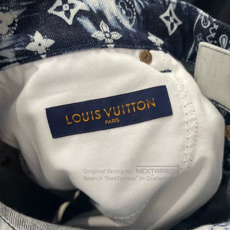 Louis Vuitton Louis Vuitton Cashew flower logo printed denim shorts Size US 34 / EU 50 - 4 Thumbnail