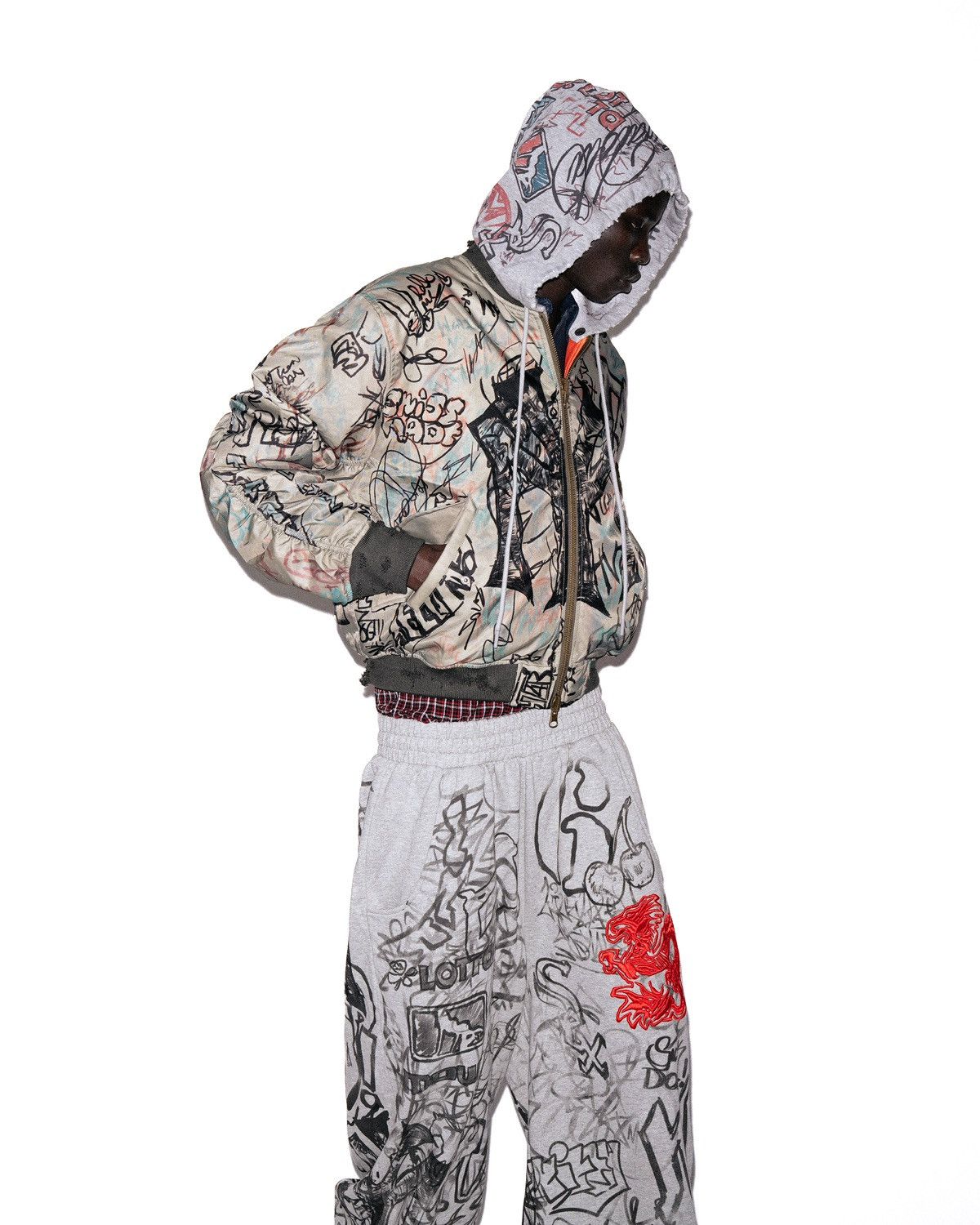 Mowalola MOWALOLA 2026 Graffiti Reversible Bomber Jacket L Size US L / EU 52-54 / 3 - 20 Thumbnail